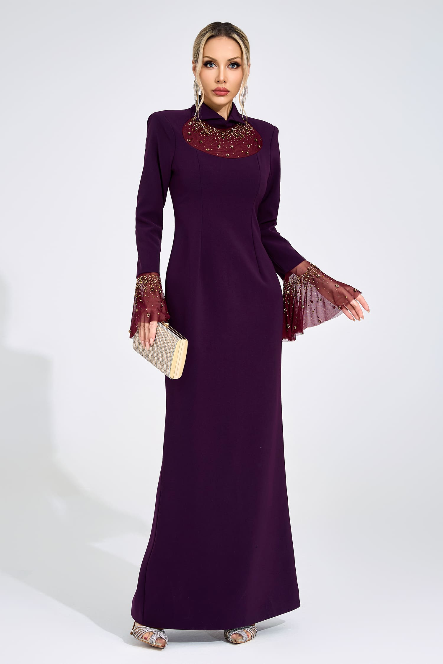 Unn Wine Red Evening Gown