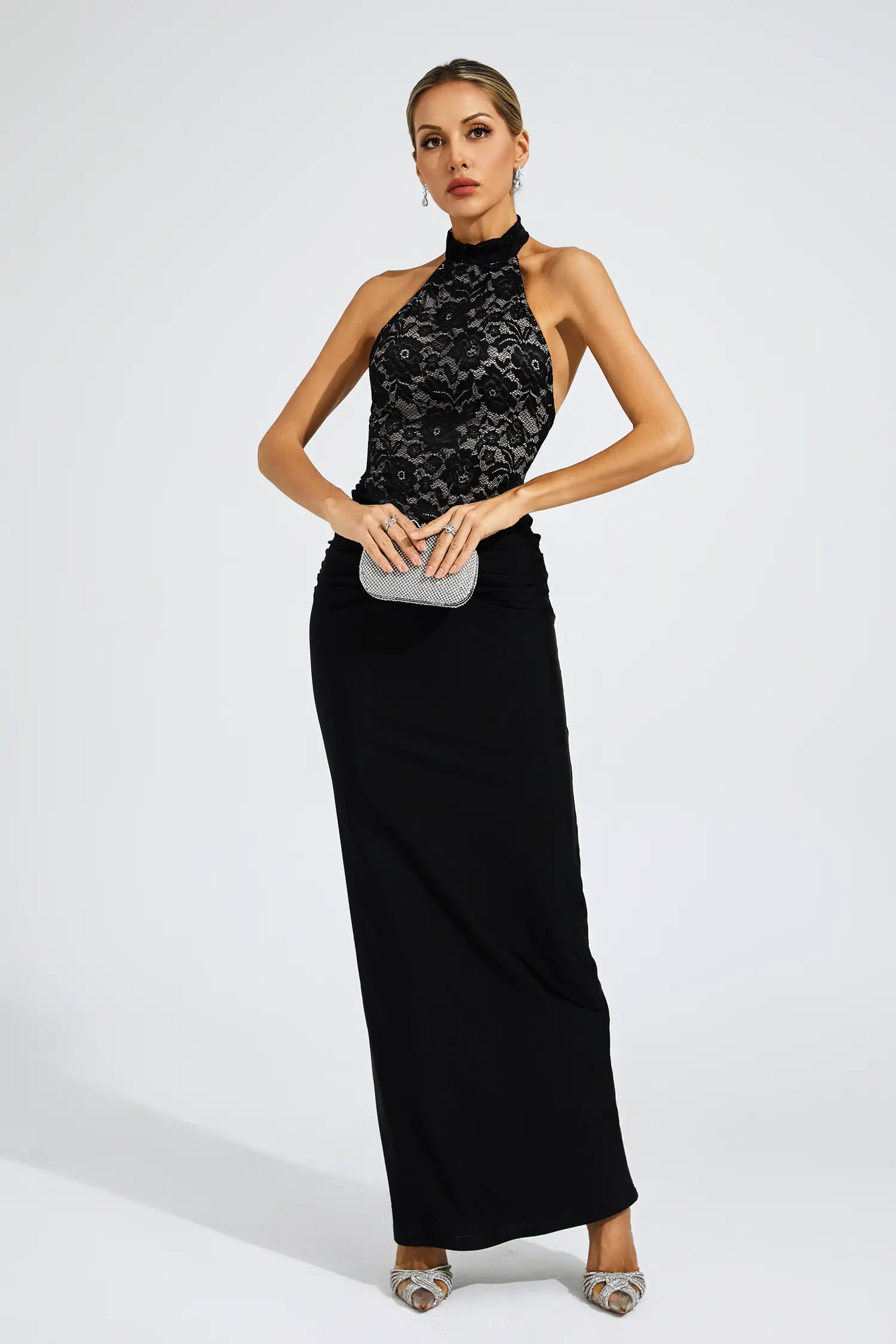 Veblen Black Lace Off Shoulder Dress-CATCHALL