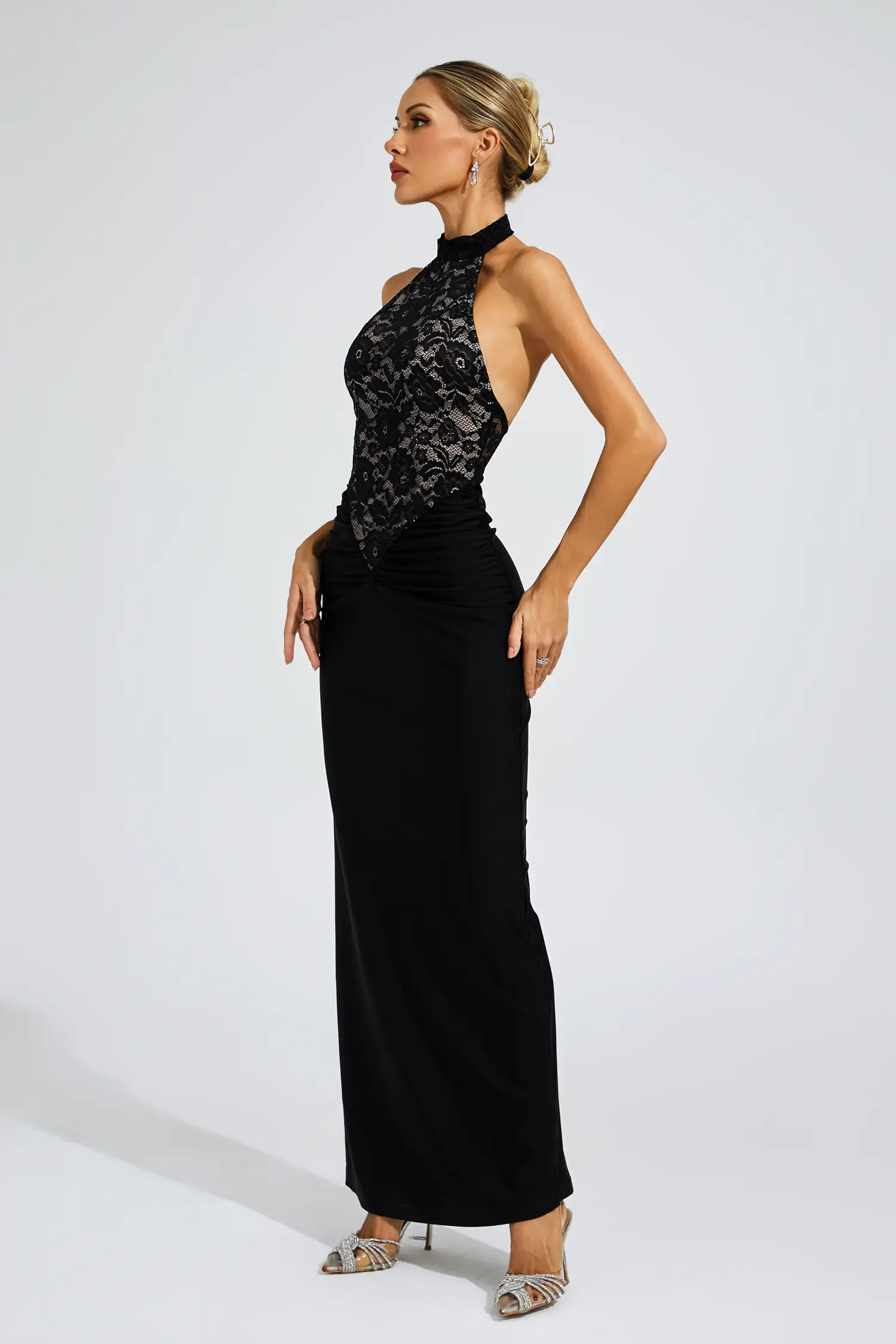 Veblen Black Lace Off Shoulder Dress-CATCHALL