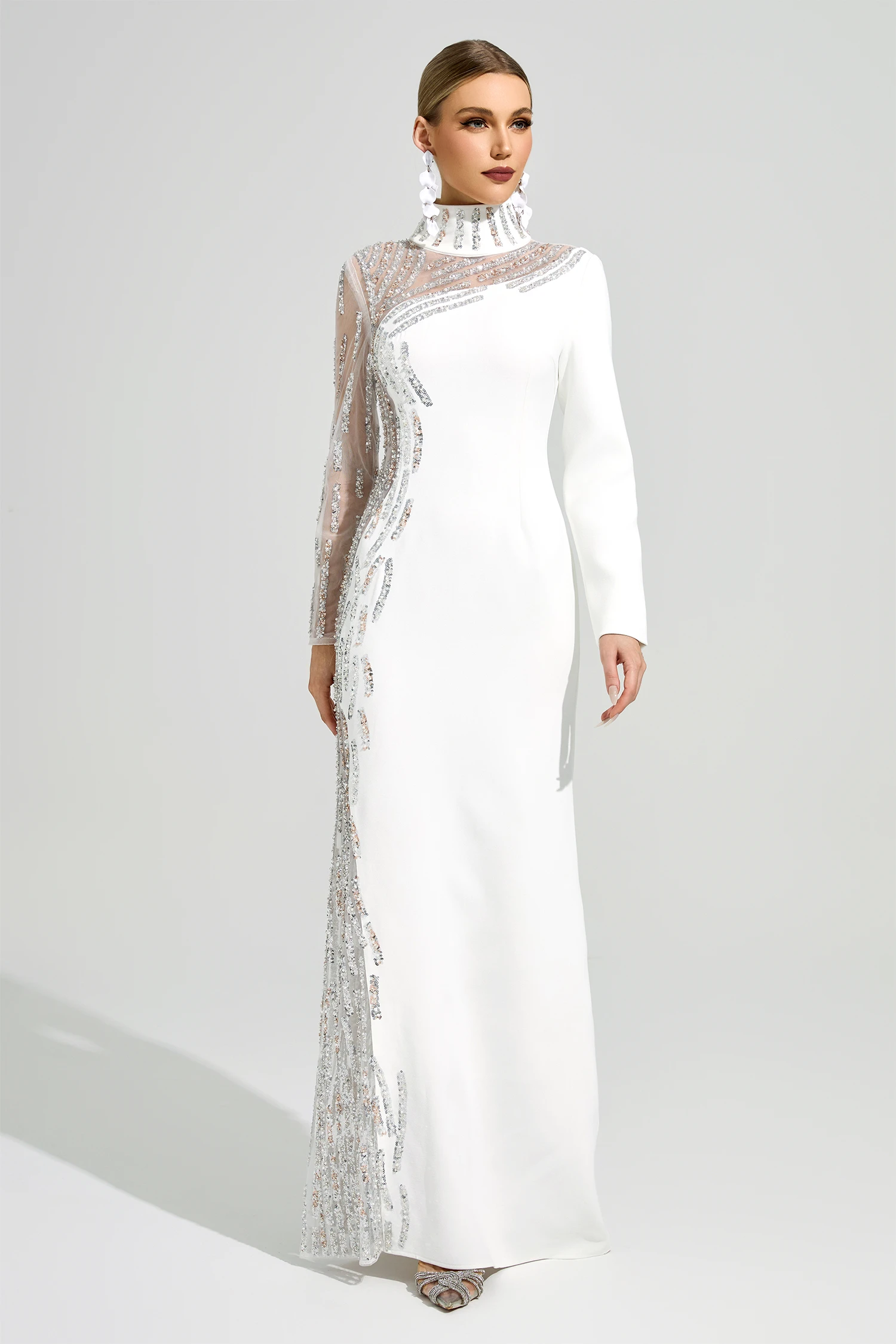 Venturi White Diamond Formal Dress