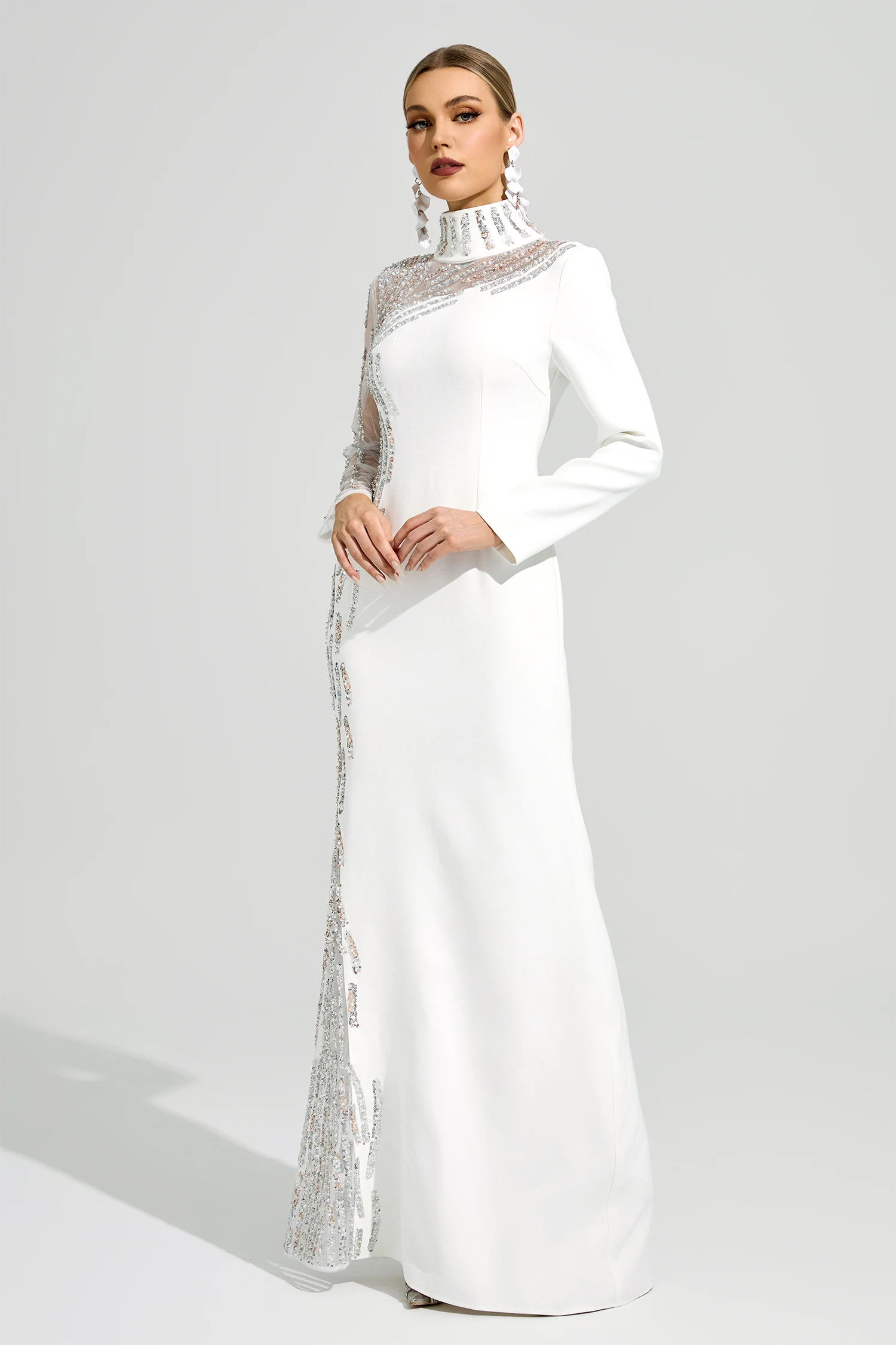 Venturi White Diamond Formal Dress