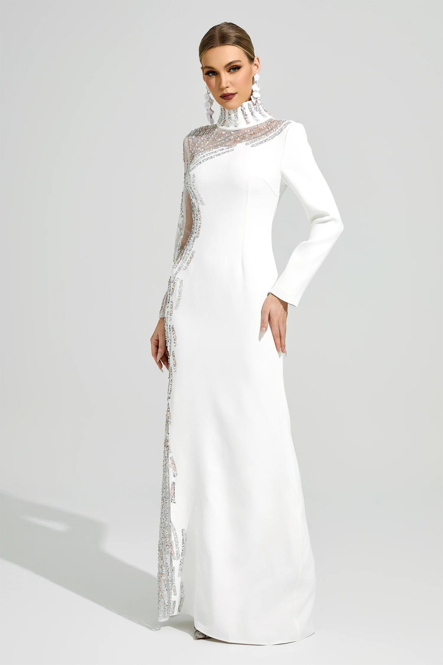 Venturi White Diamond Formal Dress