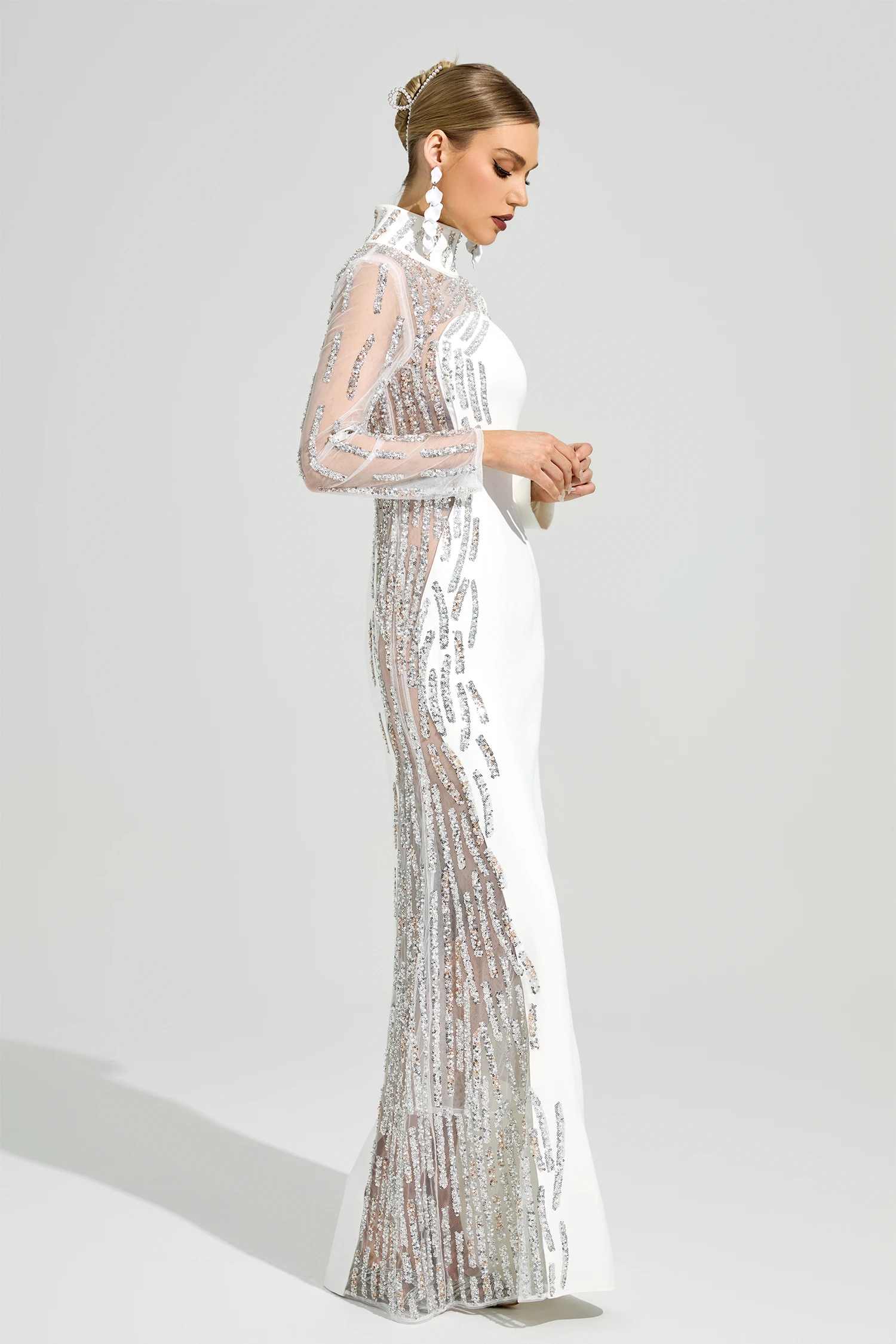 Venturi White Diamond Formal Dress