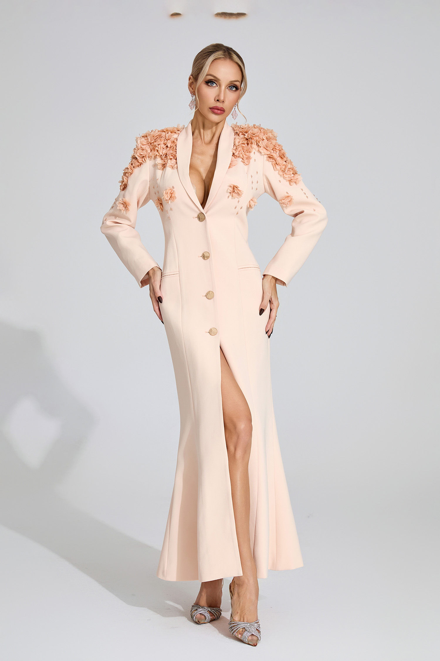 Vesper Apricot Floral Maxi Dress