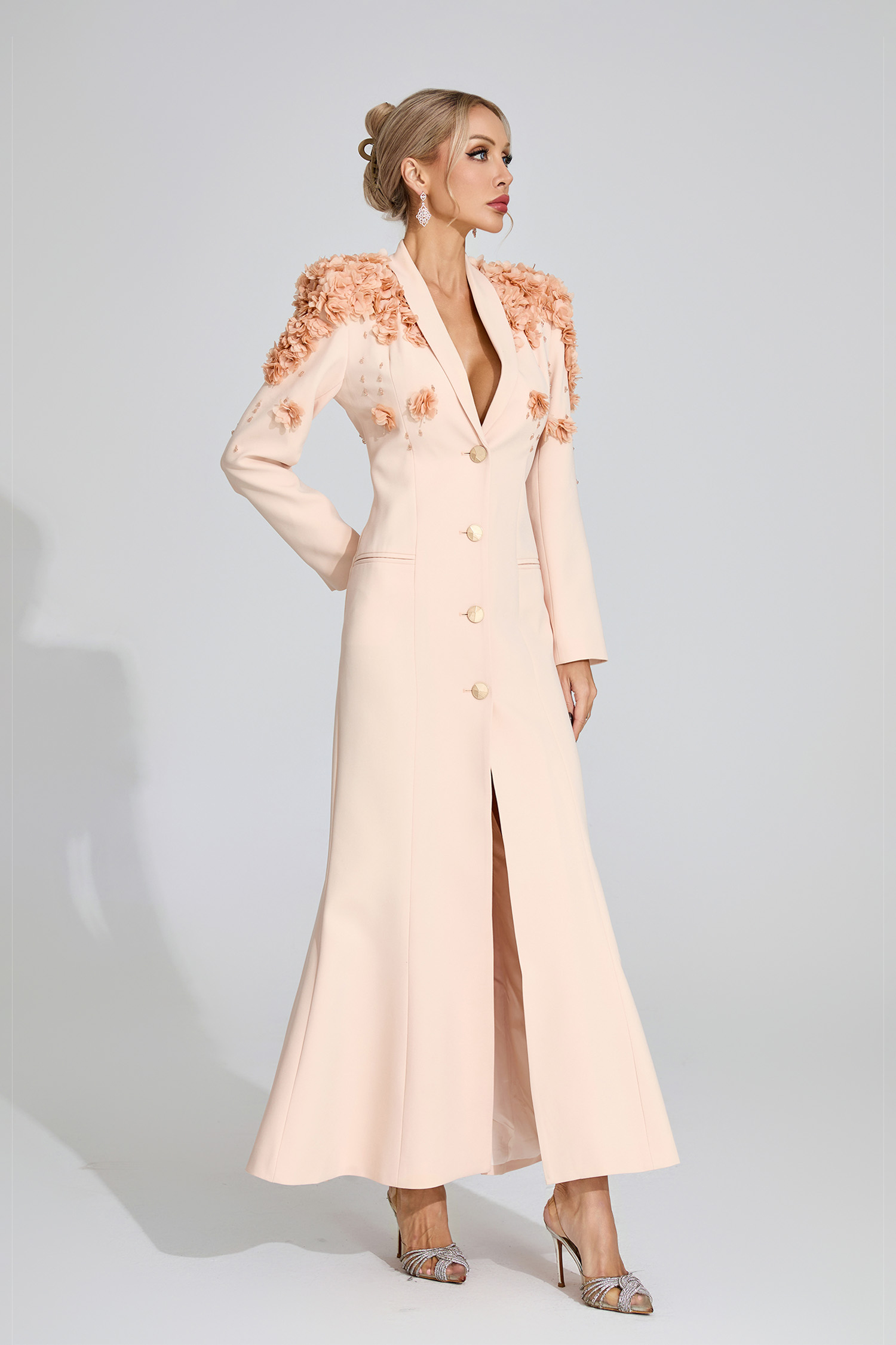 Vesper Apricot Floral Maxi Dress