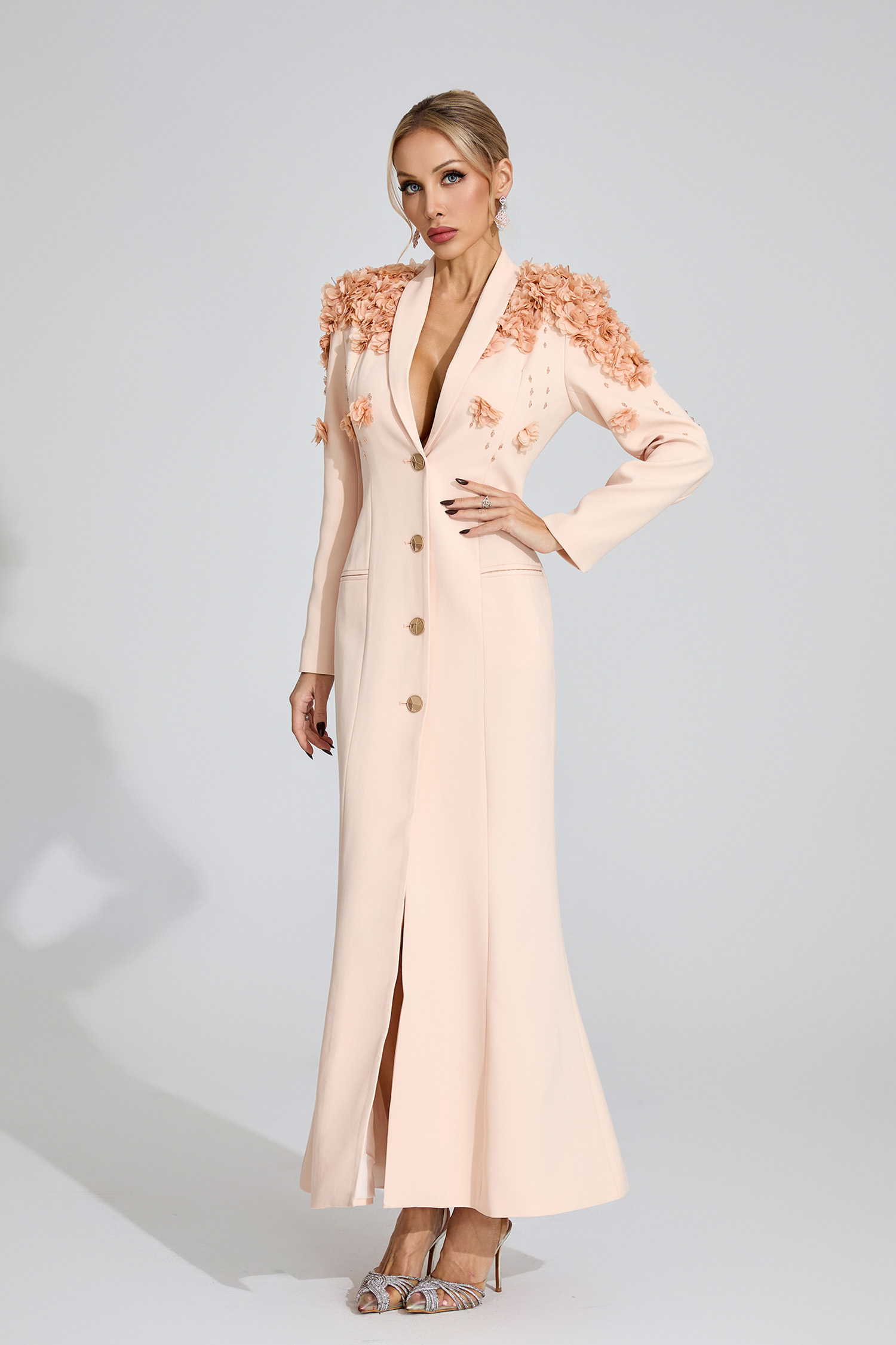 Vesper Apricot Floral Maxi Dress
