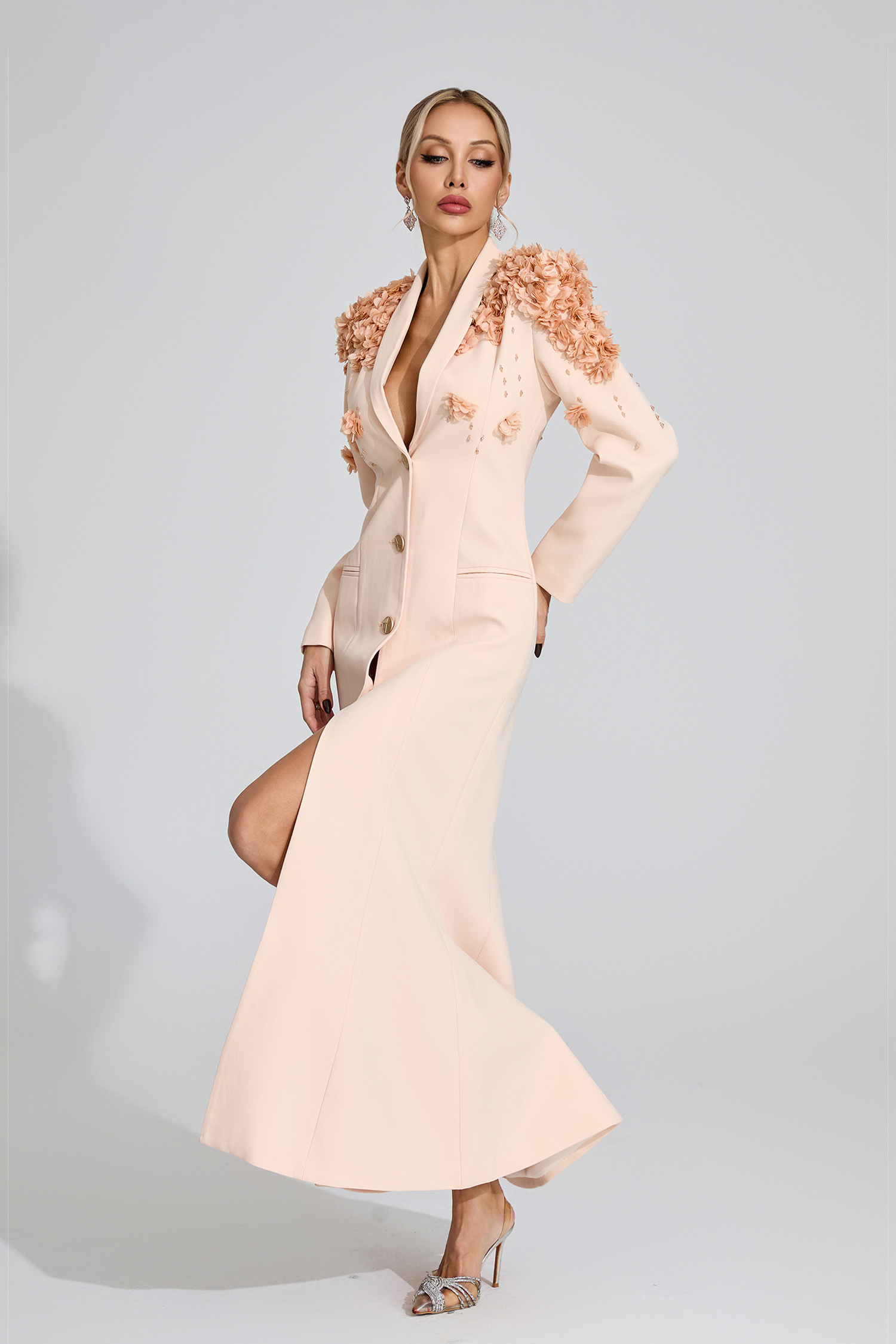 Vesper Apricot Floral Maxi Dress