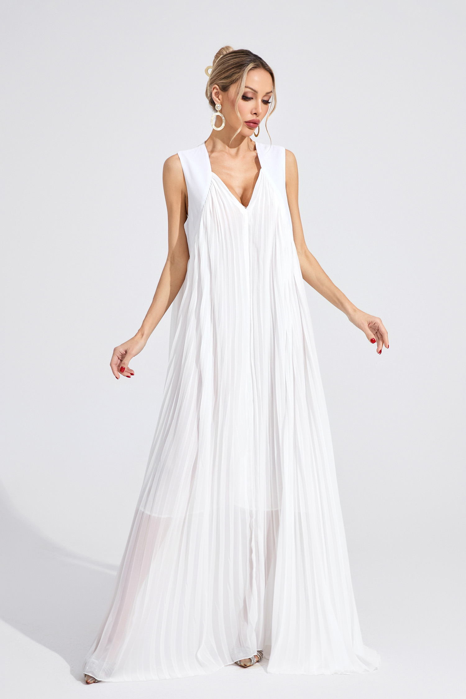Vevina White Slip Maxi Dress