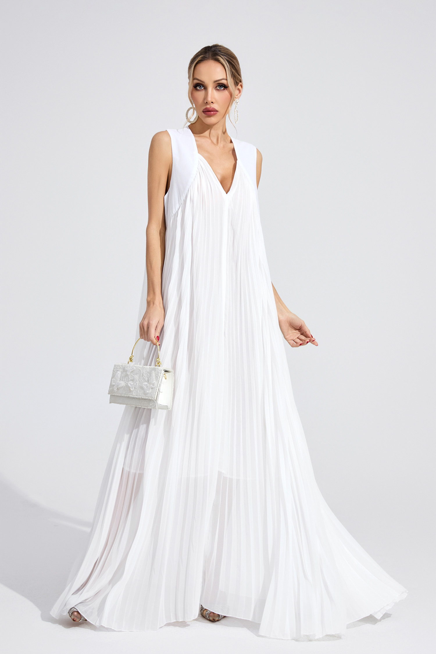 Vevina White Slip Maxi Dress