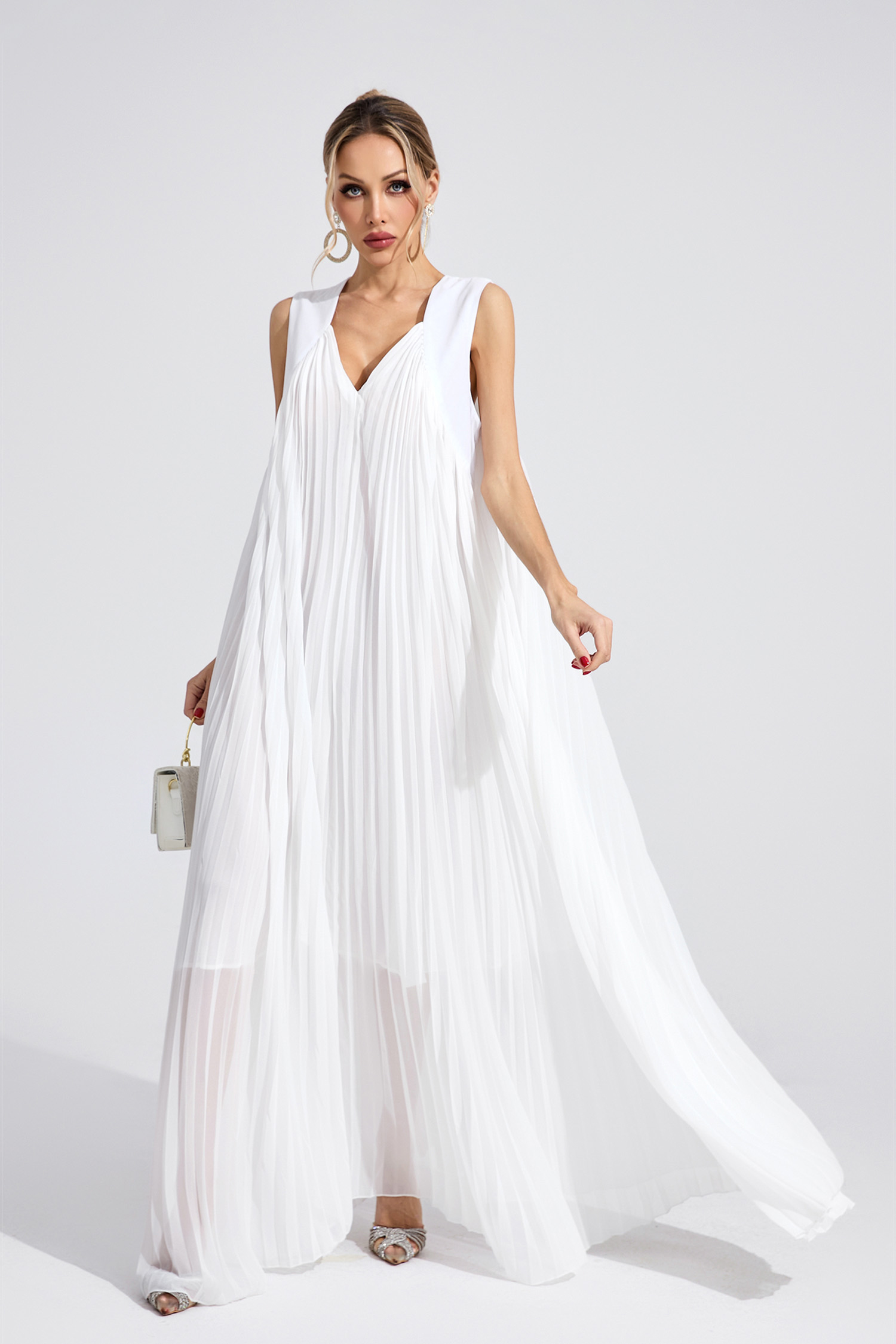 Vevina White Slip Maxi Dress