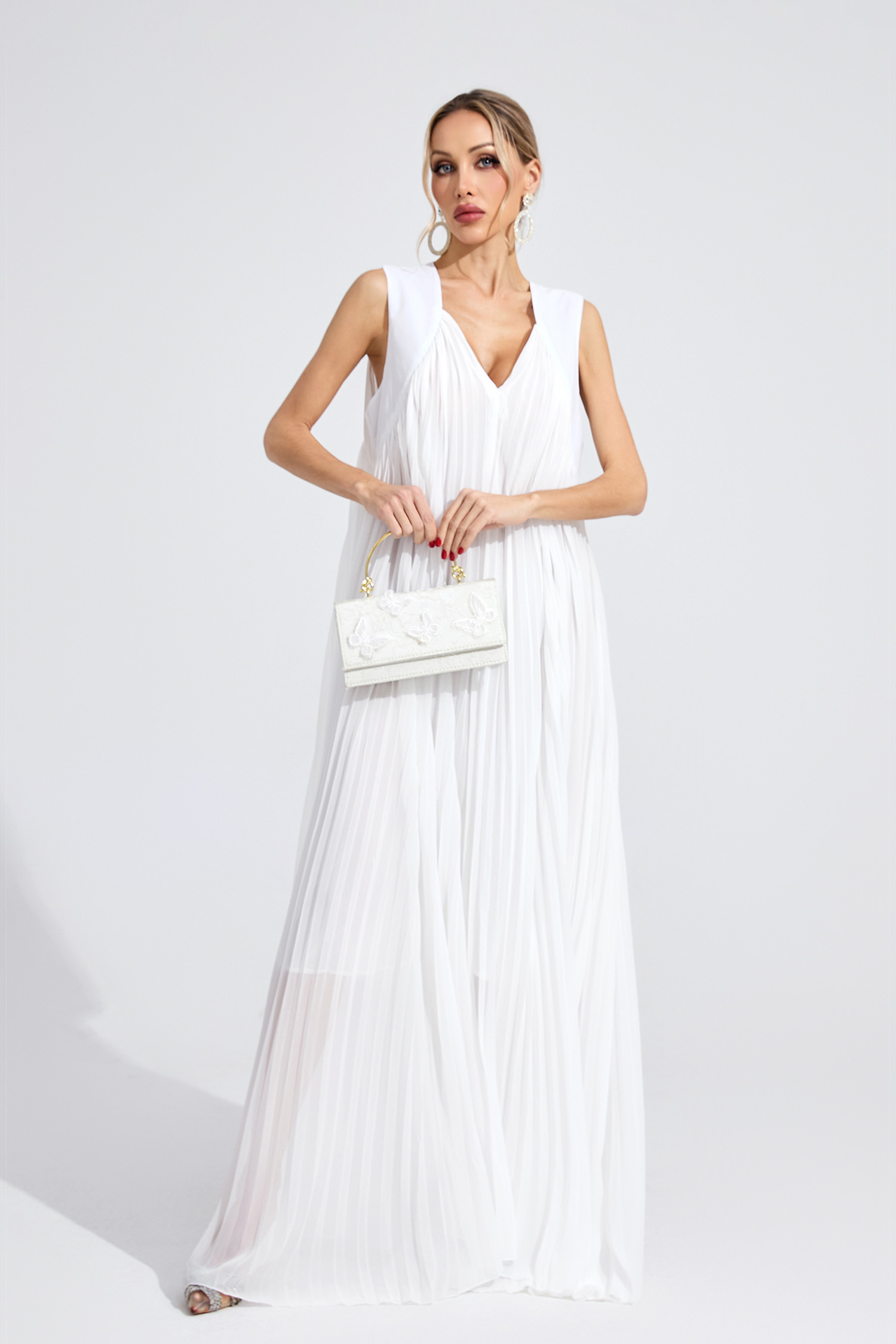 Vevina White Slip Maxi Dress