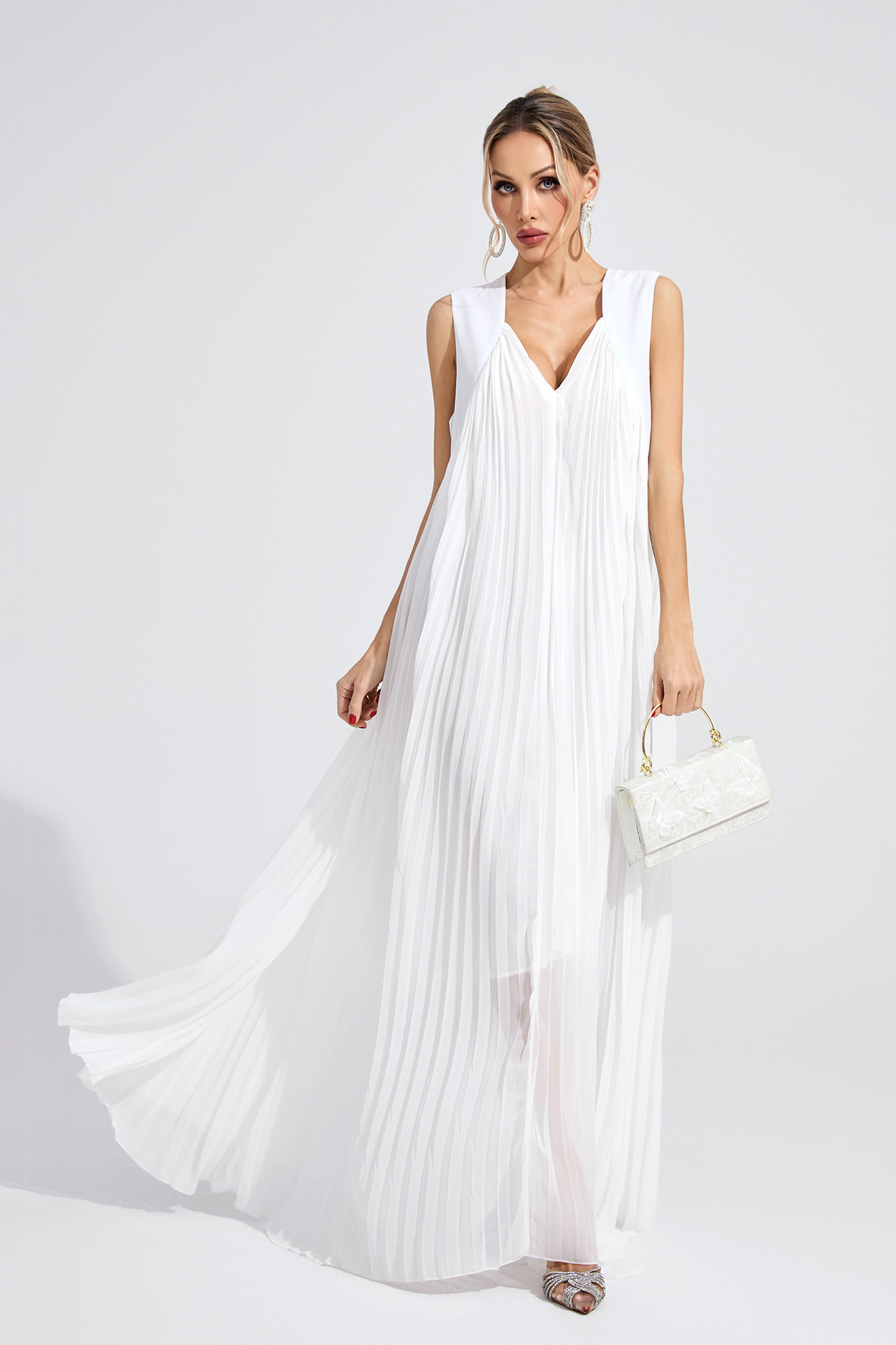 Vevina White Slip Maxi Dress