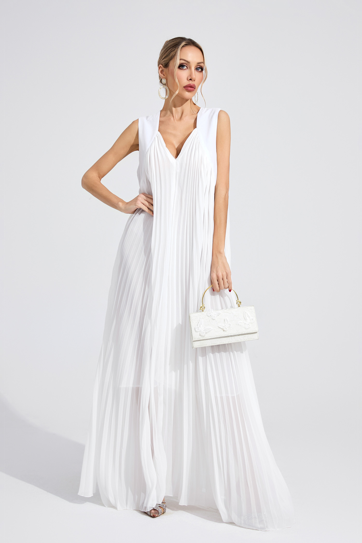 Vevina White Slip Maxi Dress