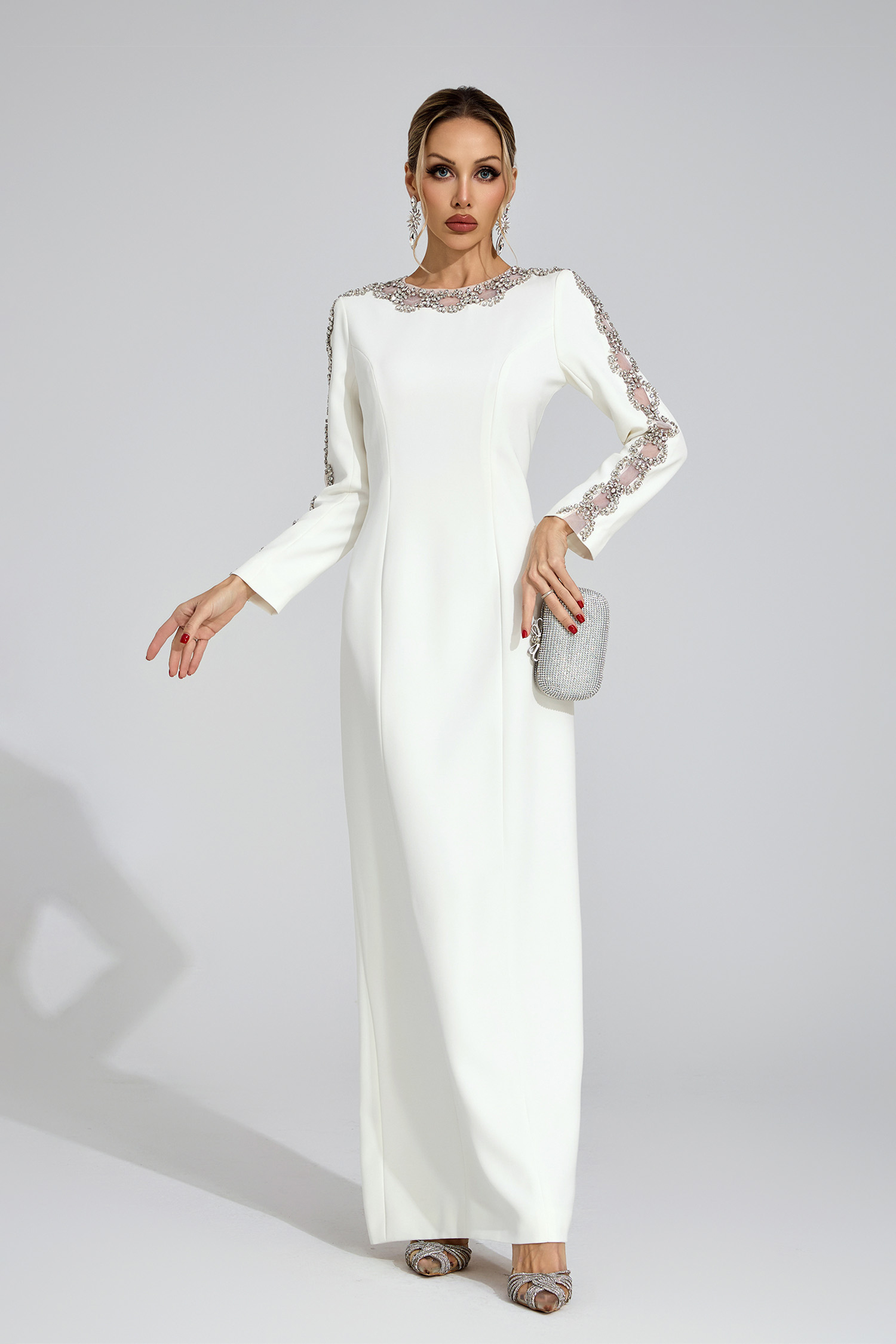 Vex White Diamond Maxi Dress