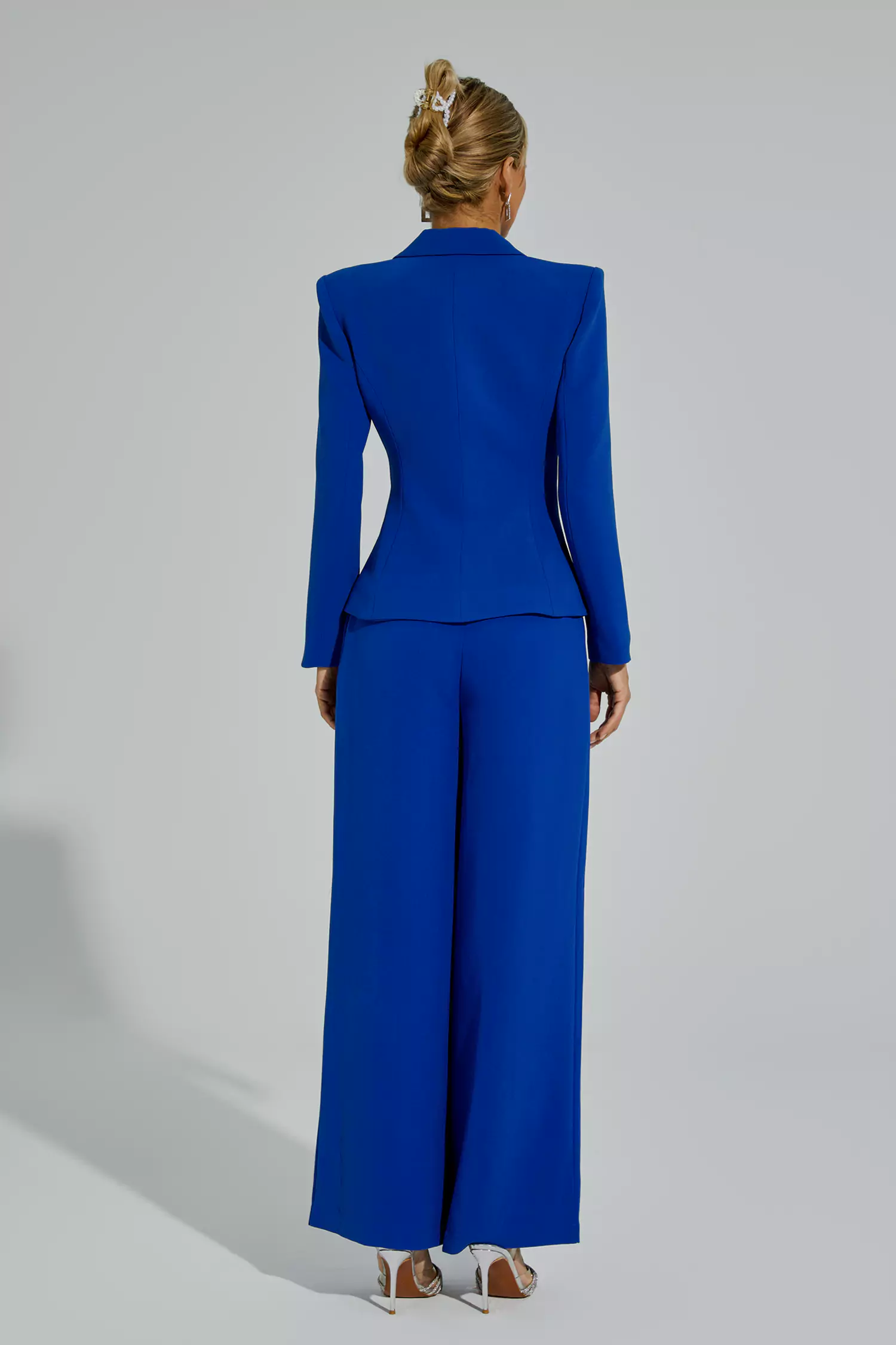 Viola Blue Butterflies Button Blazer Set-CATCHALL