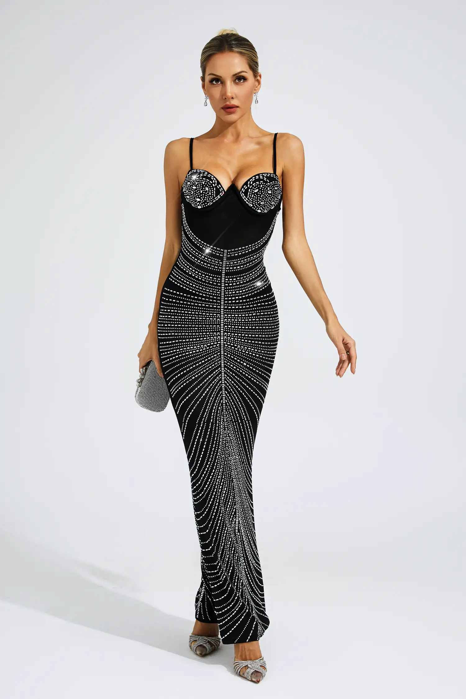 Violeta Black Maxi Sequins Dress-CATCHALL