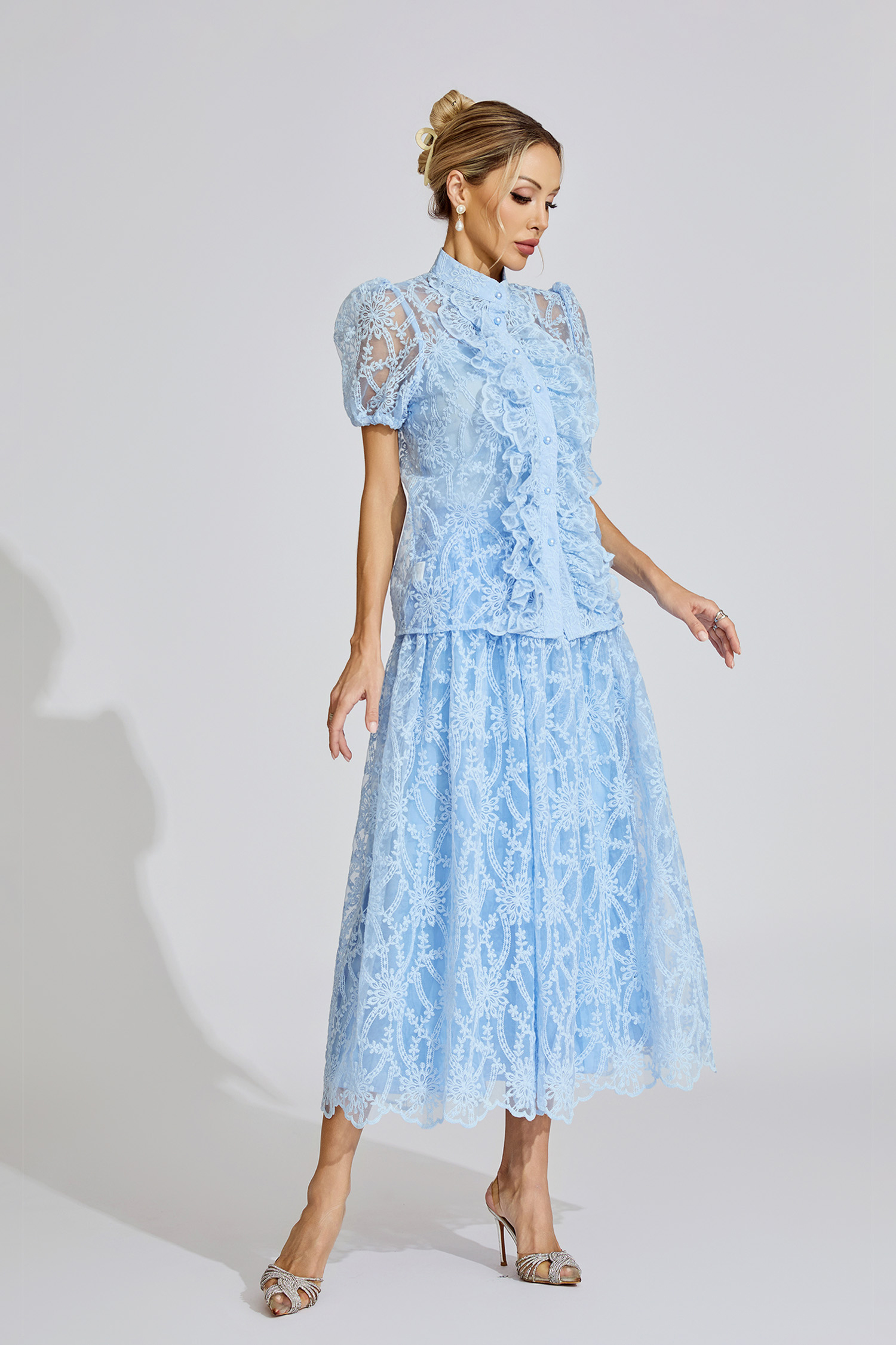 Wanda Blue Lace Two Piece Set