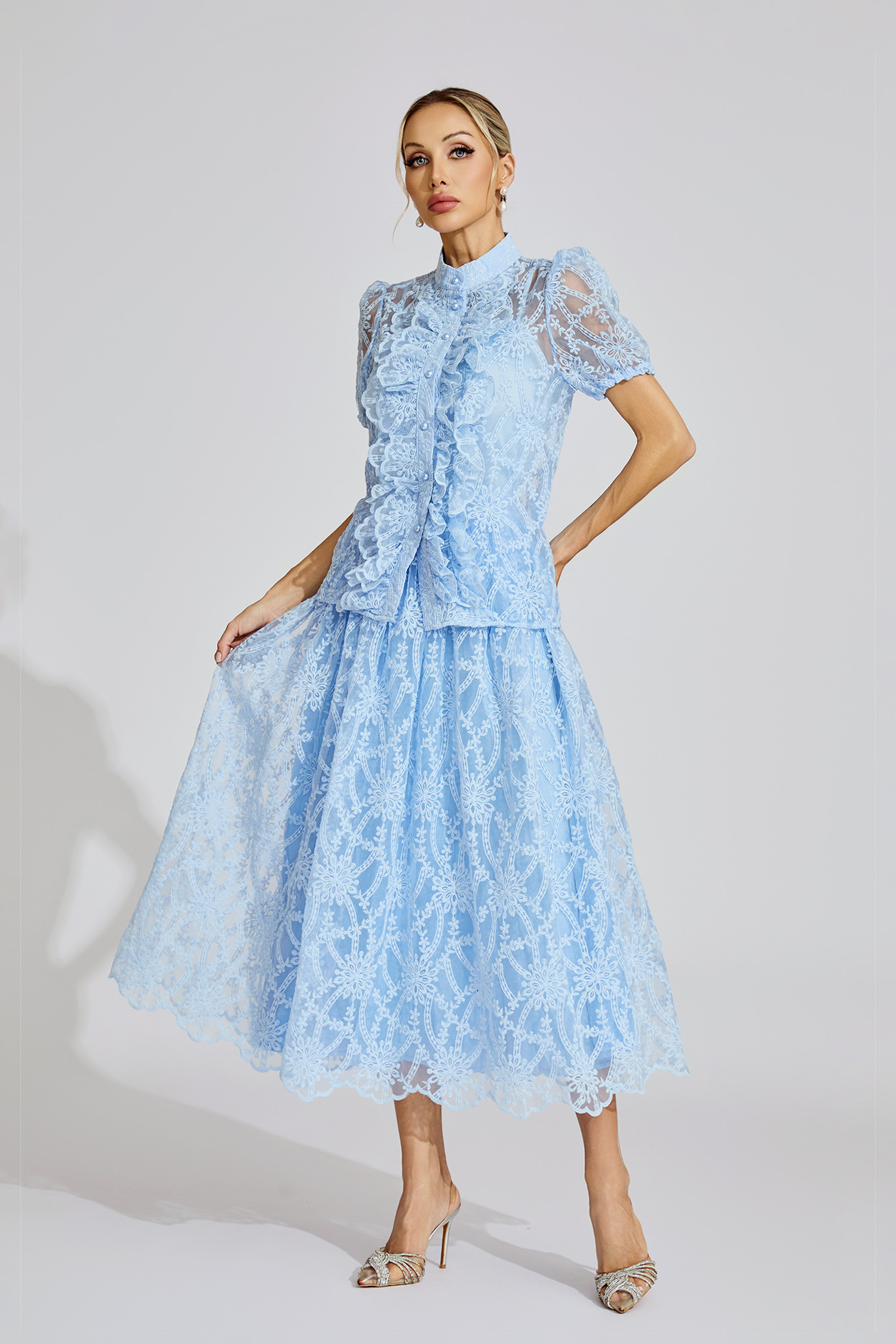 Wanda Blue Lace Two Piece Set