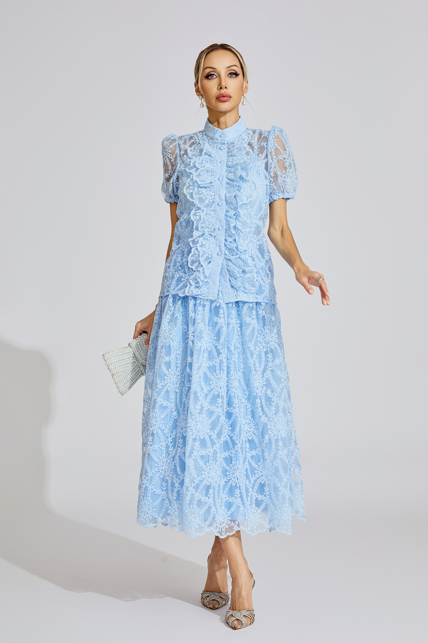 Wanda Blue Lace Two Piece Set