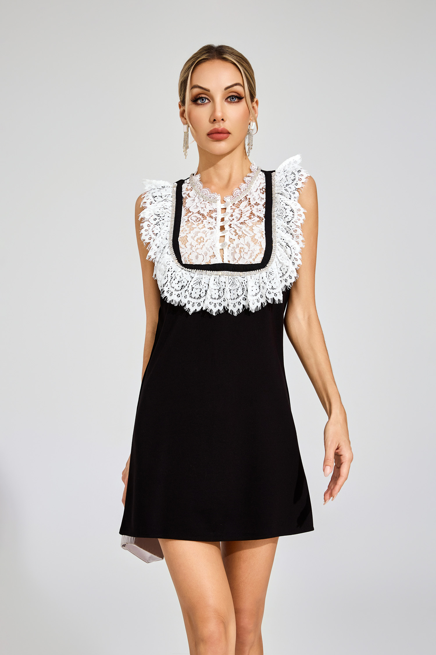 Warren Black Lace Mini Dress