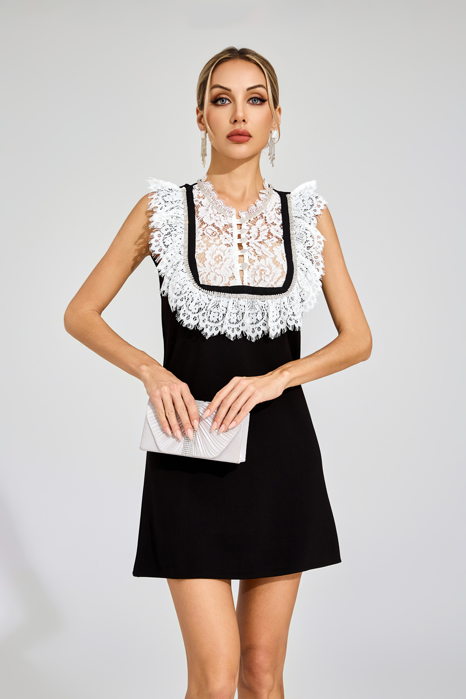 Warren Black Lace Mini Dress