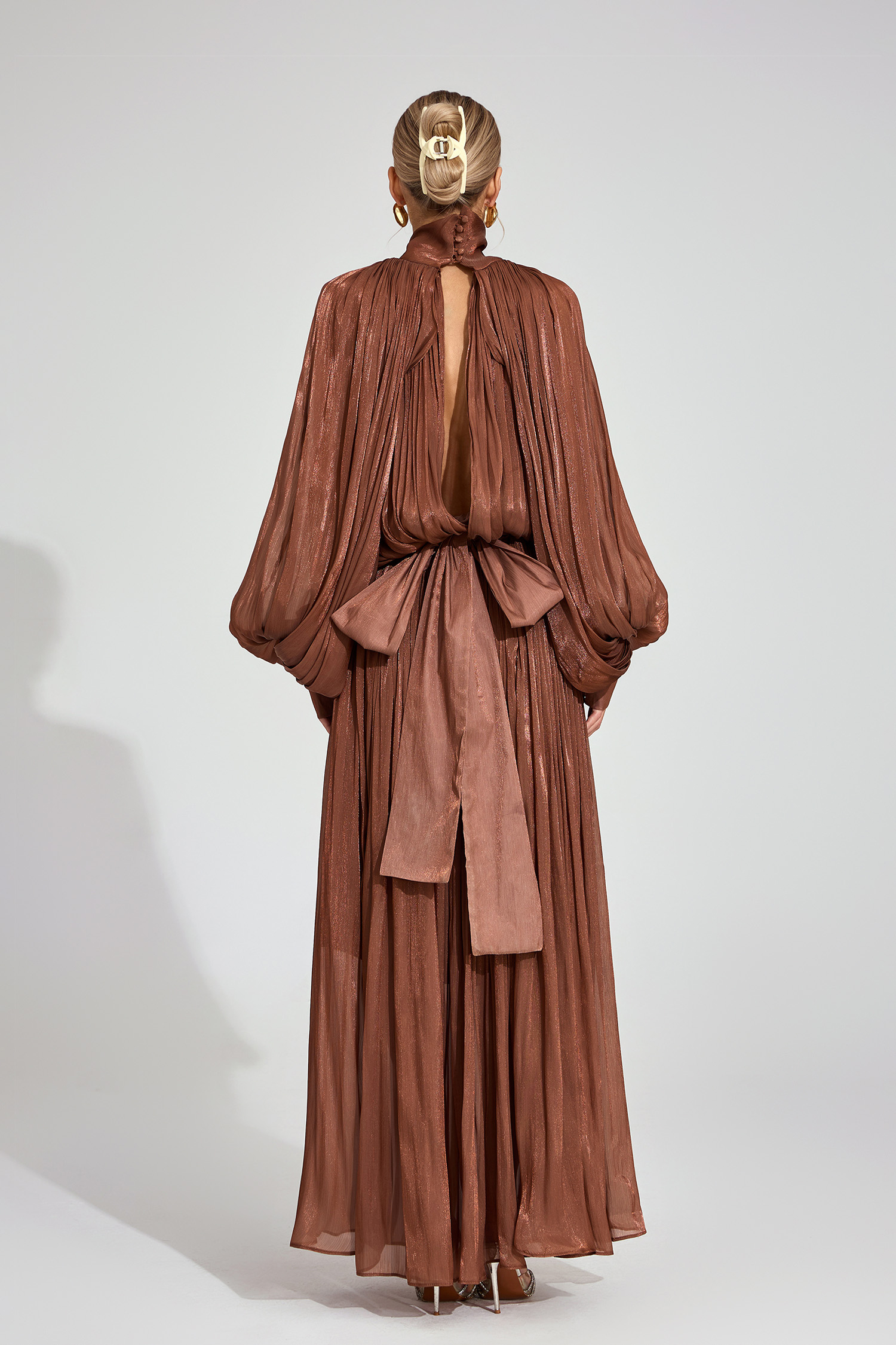 Winona Brown Batwing Maxi Dress