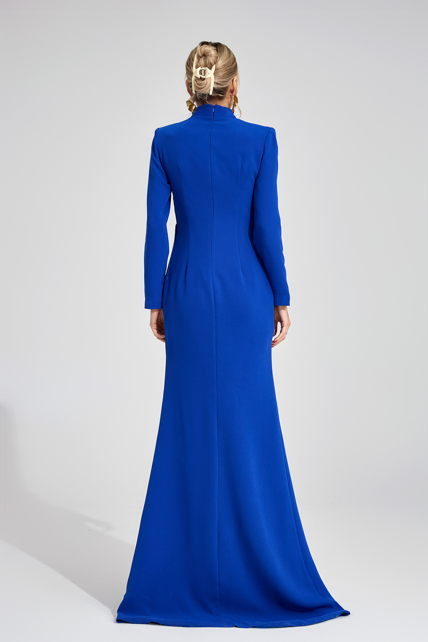 Wisp Dark Blue Train Maxi Dress