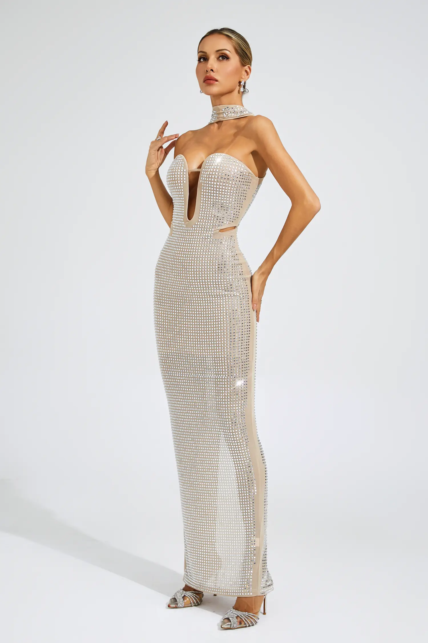 Wodehous Apricot Off Shoulder Dress-CATCHALL