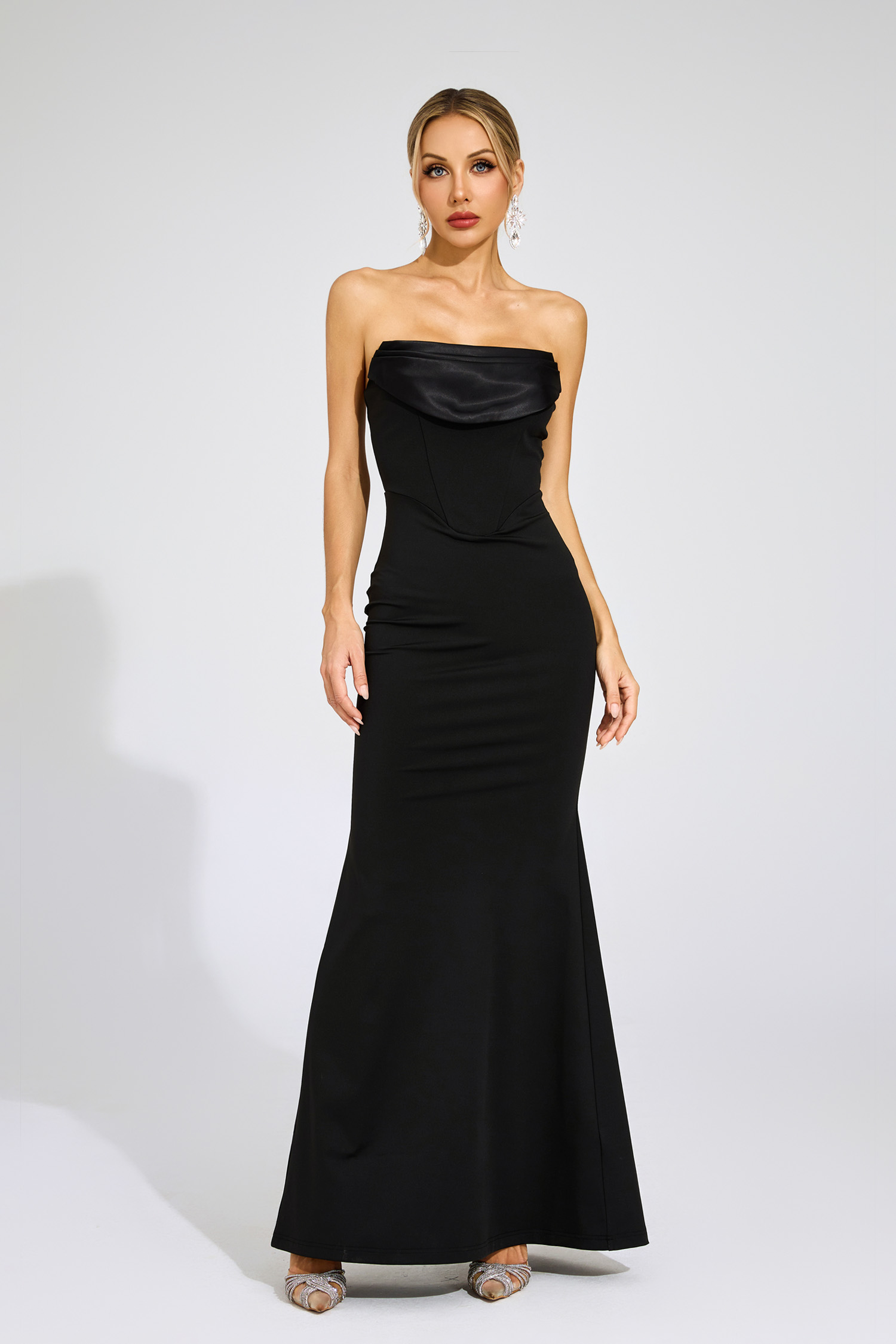 Woolf Black Off Shoulder Bandage Dress