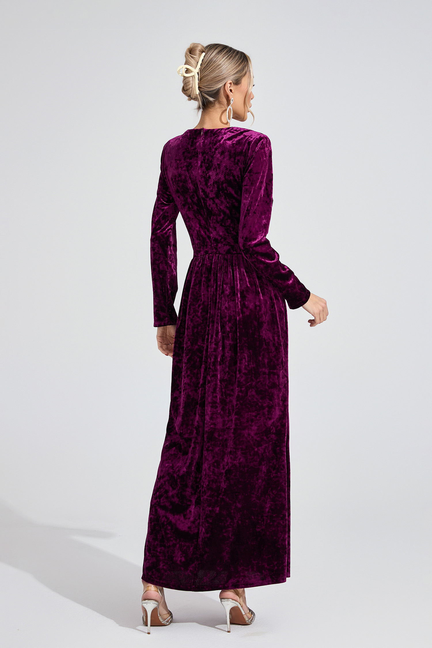 Wynne Purple Velvet Maxi Dress