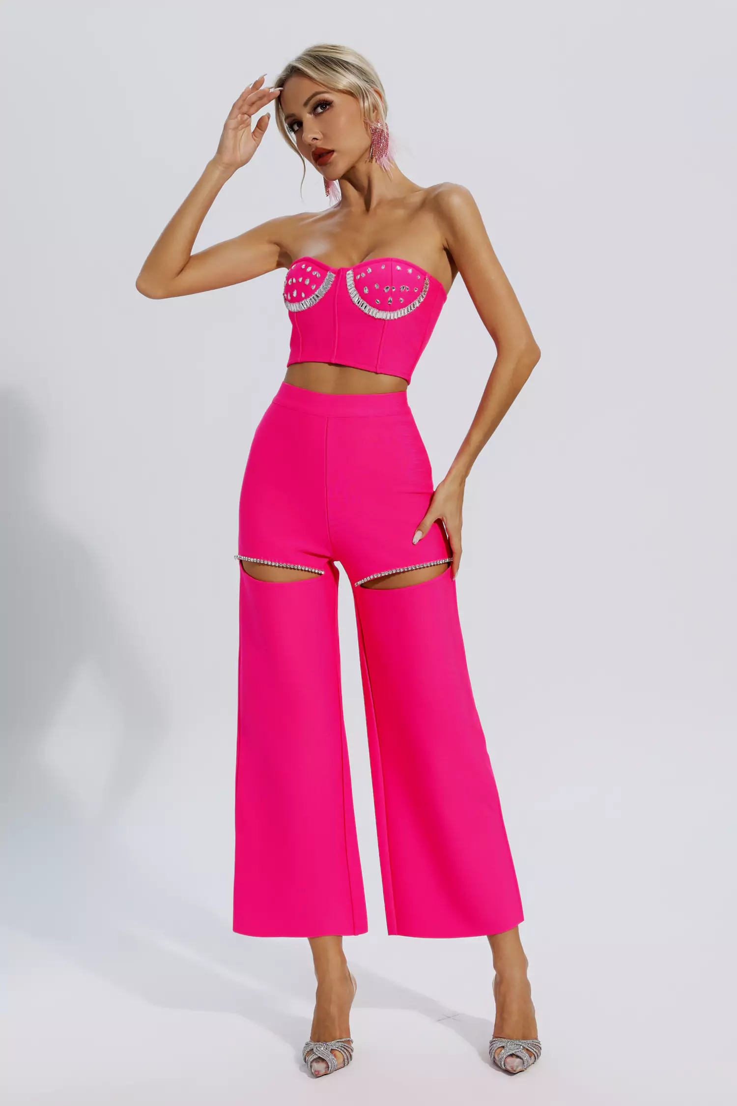 Xiomara Pink Cutout Diamond Set-CATCHALL