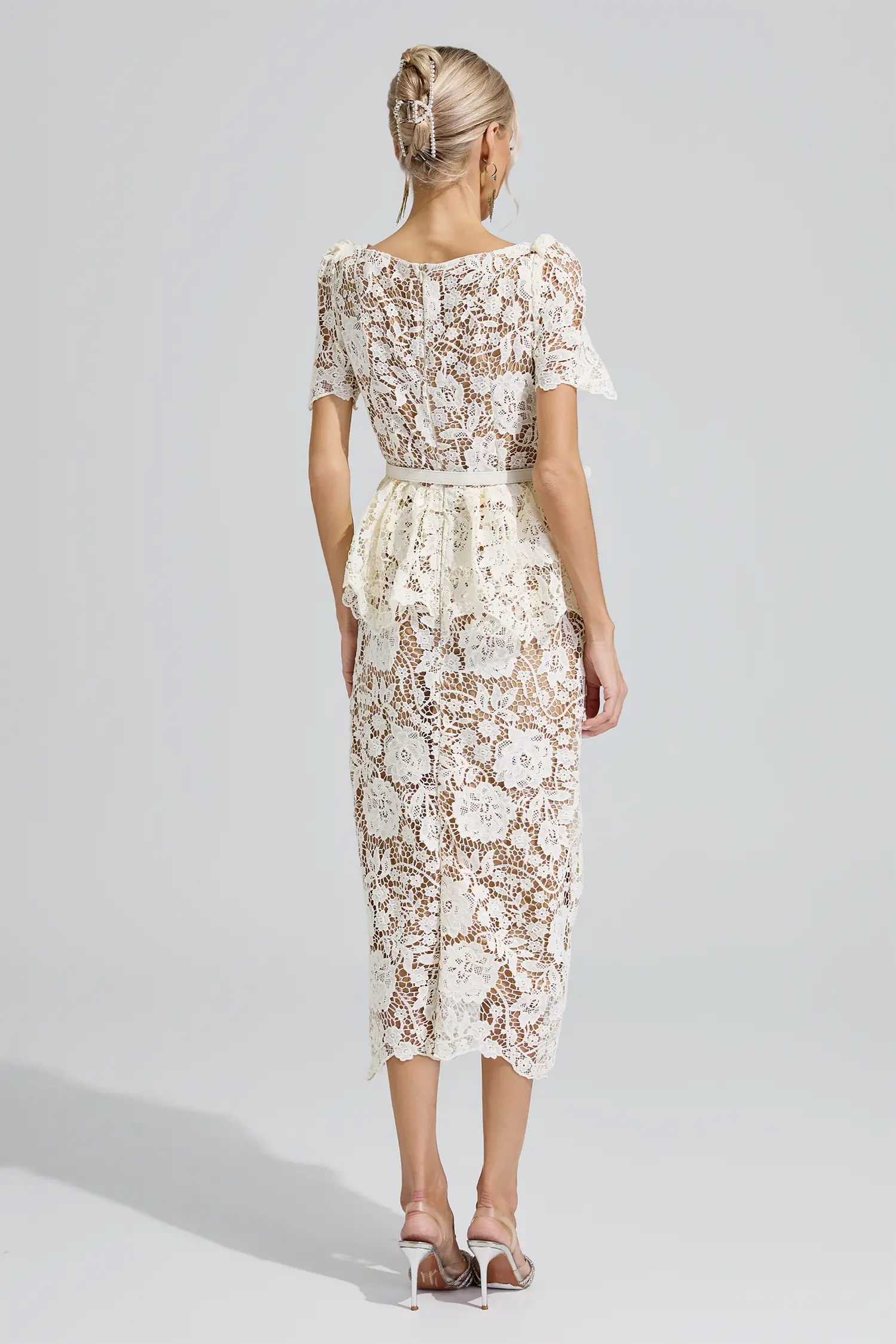 Kahneman White Lace Cocktail Dress