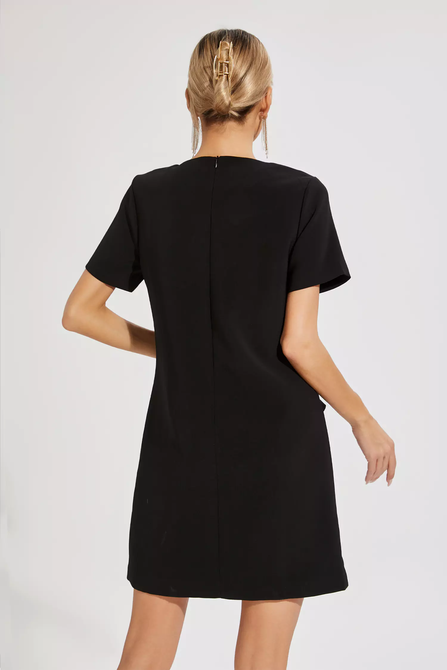 Zendaya Black Rose Mini Dress-CATCHALL