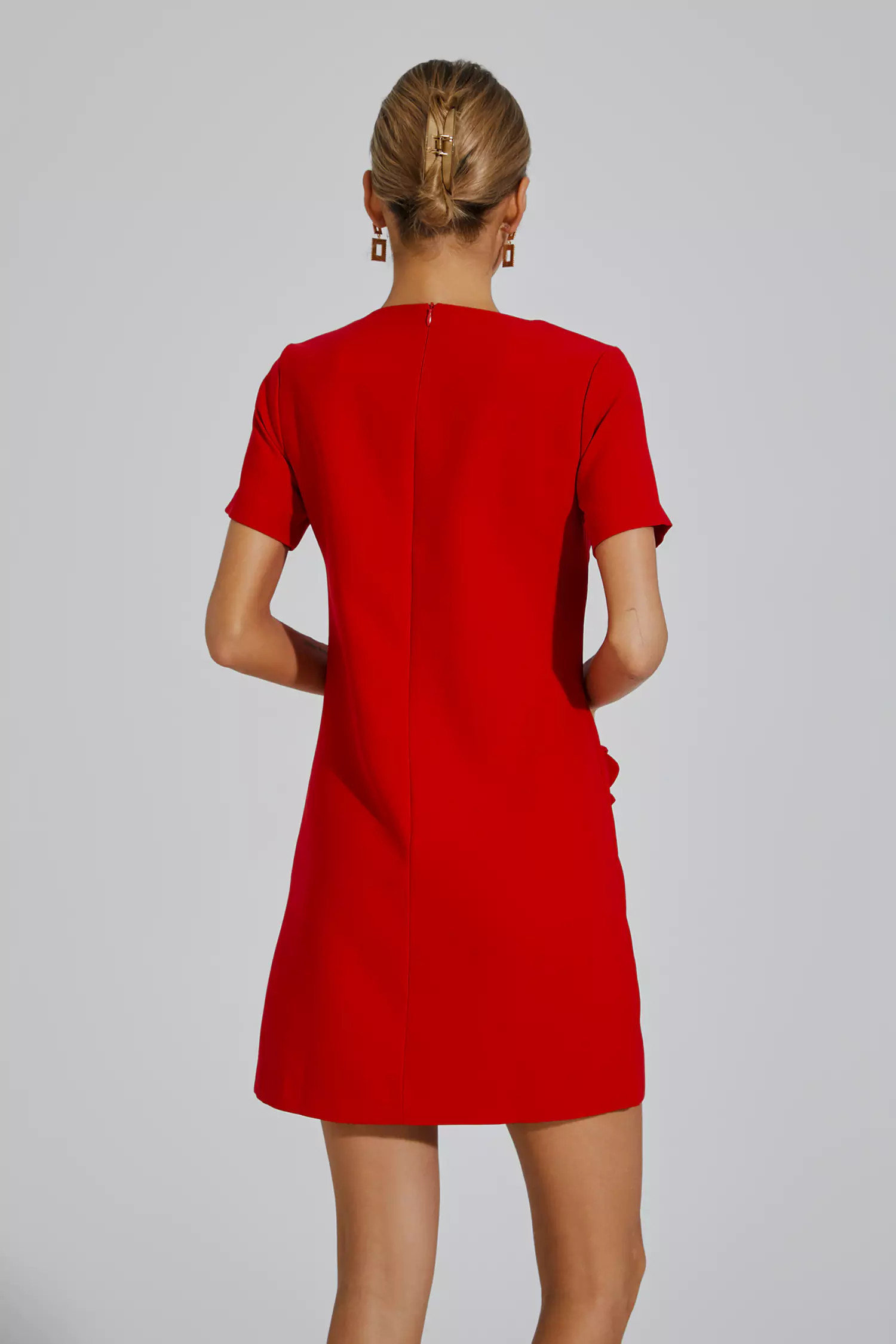 Zendaya Red Rose Mini Dress-CATCHALL