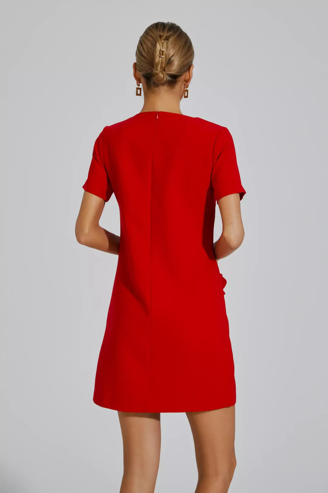 Zendaya | Red Asymmetric-Neck Fishtail Maxi Dress With Sash