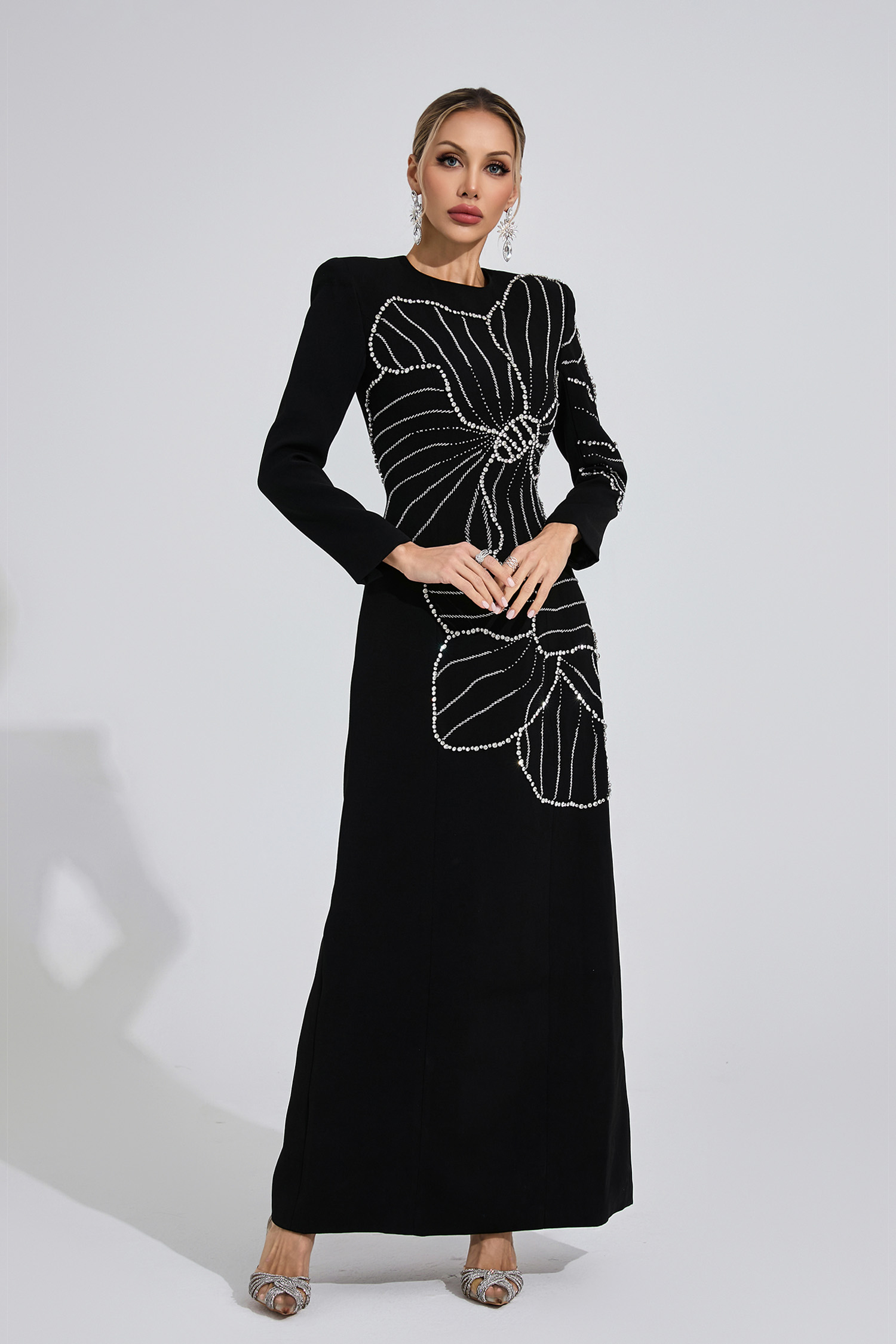 Zenobia Black Diamond Maxi Dress