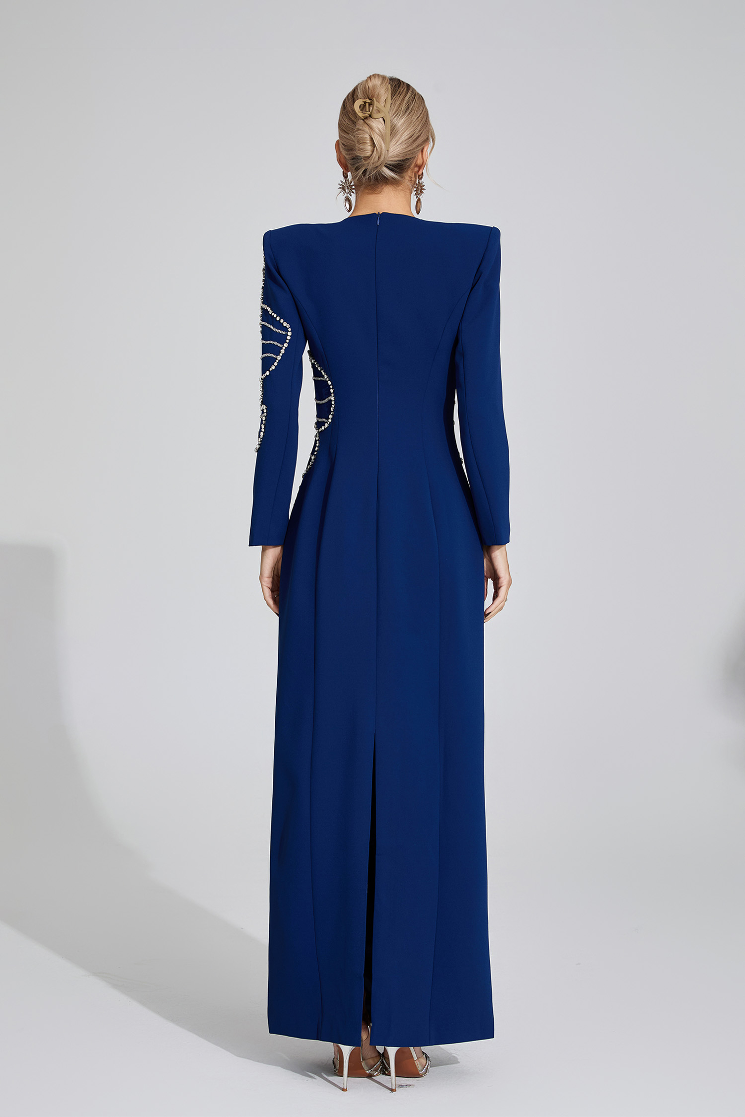 Zenobia Dark Blue Diamond Maxi Dress