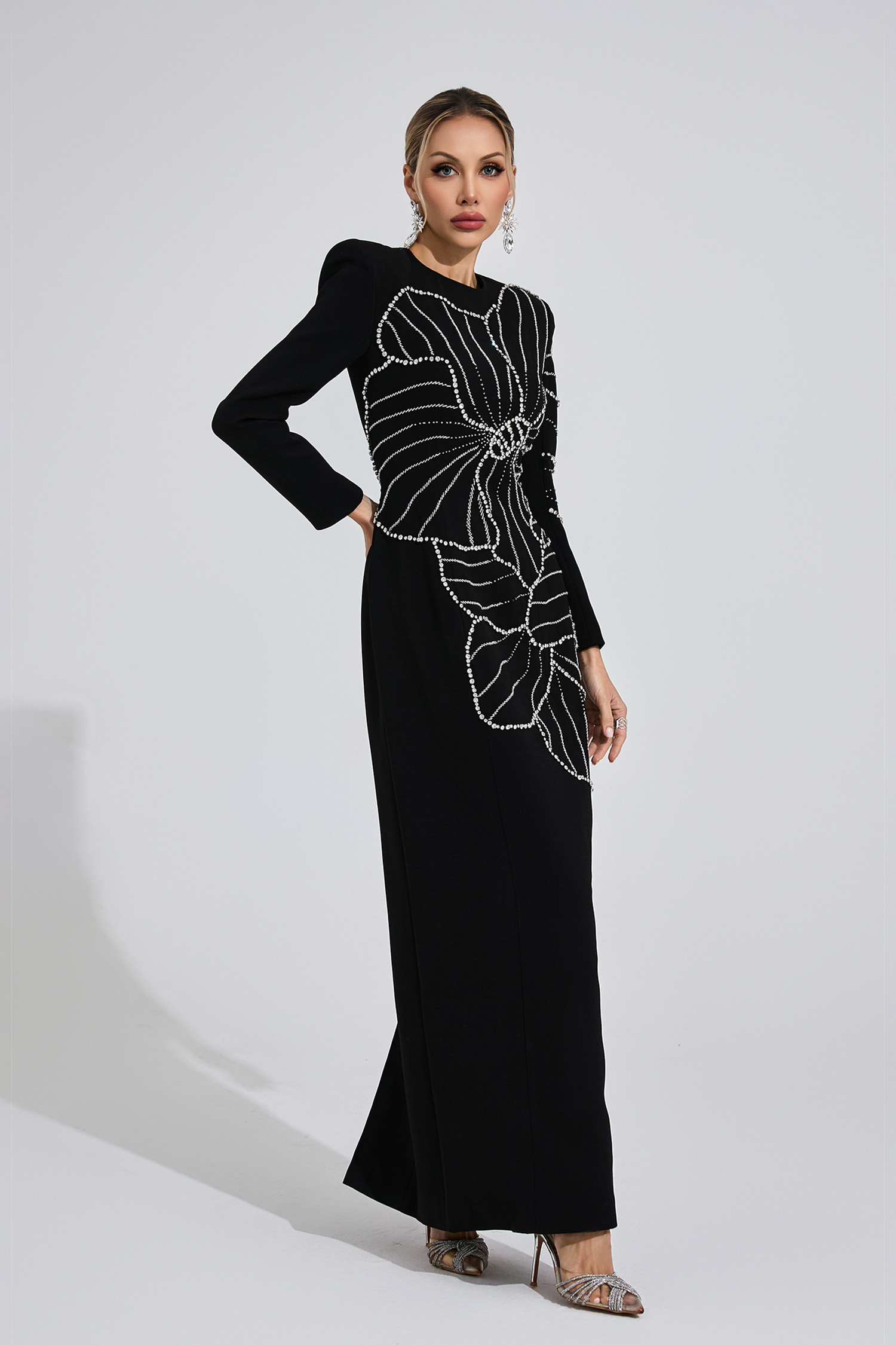 Zenobia Black Diamond Maxi Dress