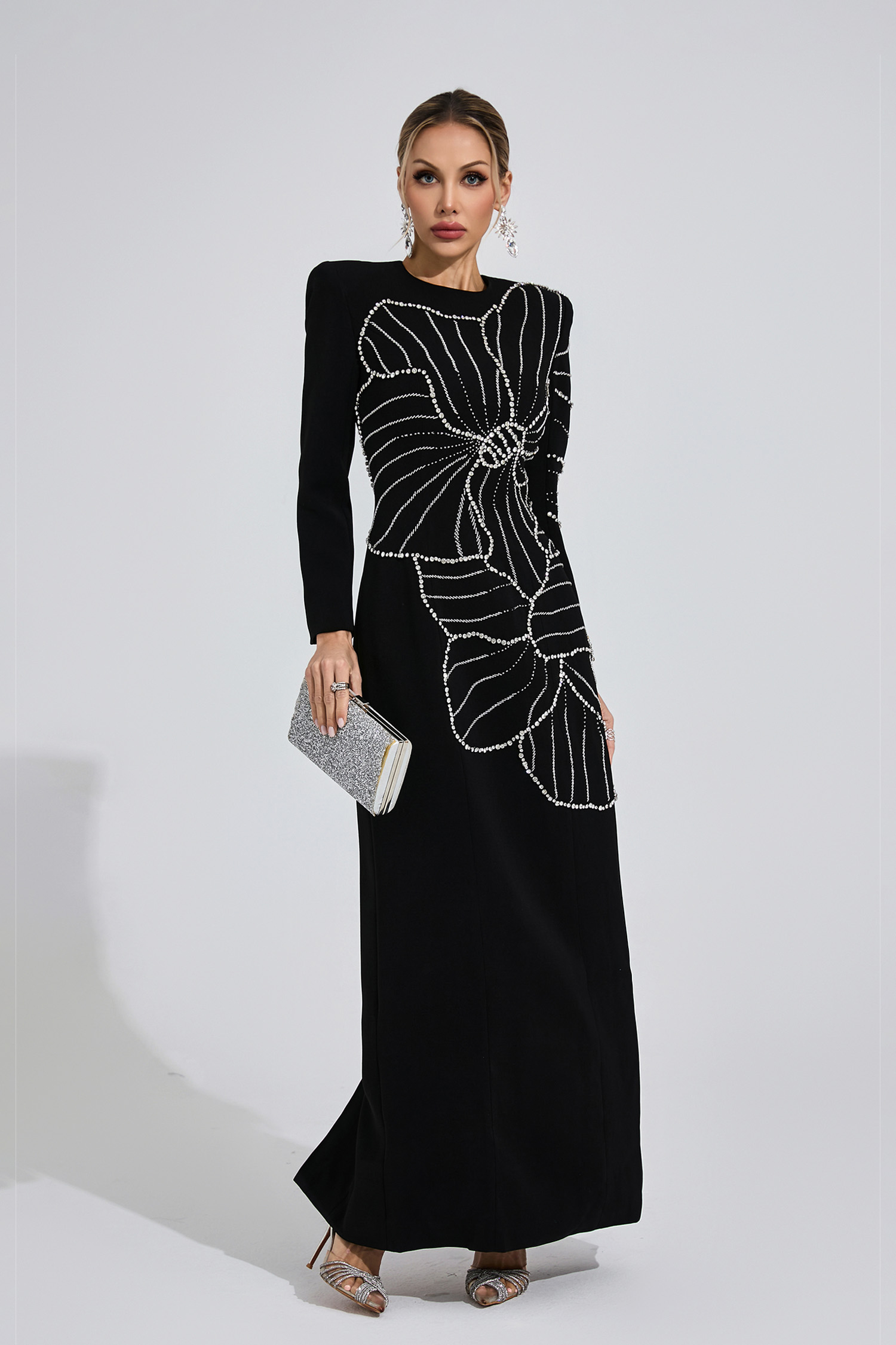 Zenobia Black Diamond Maxi Dress