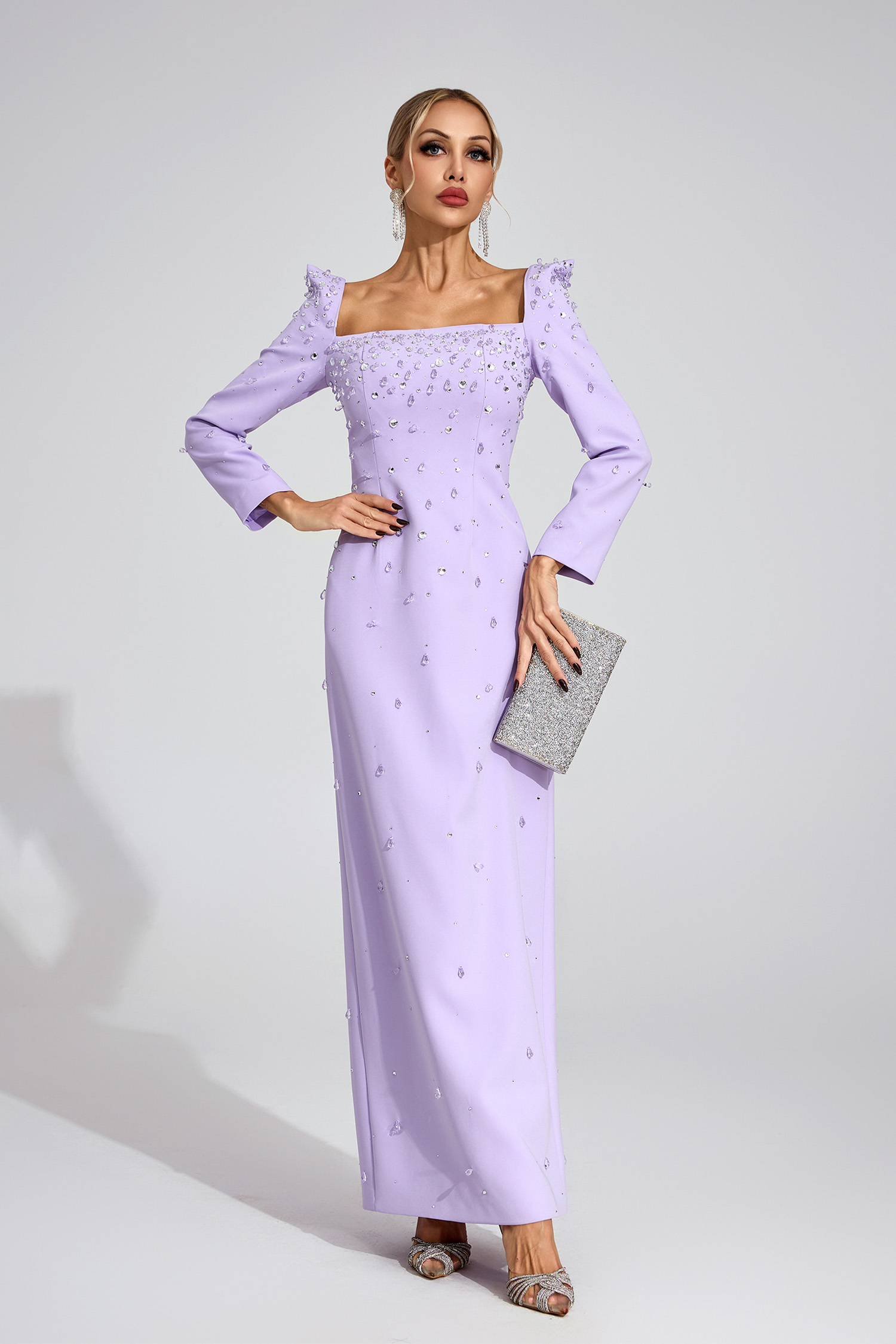 Zipporah  Purple Diamond Maxi Dress