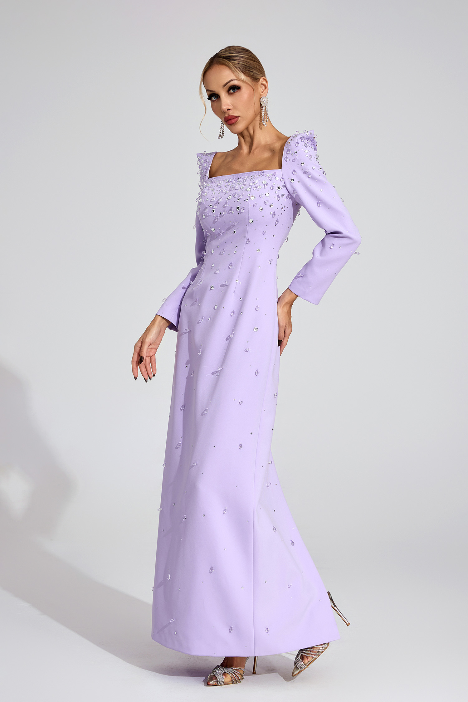 Zipporah  Purple Diamond Maxi Dress