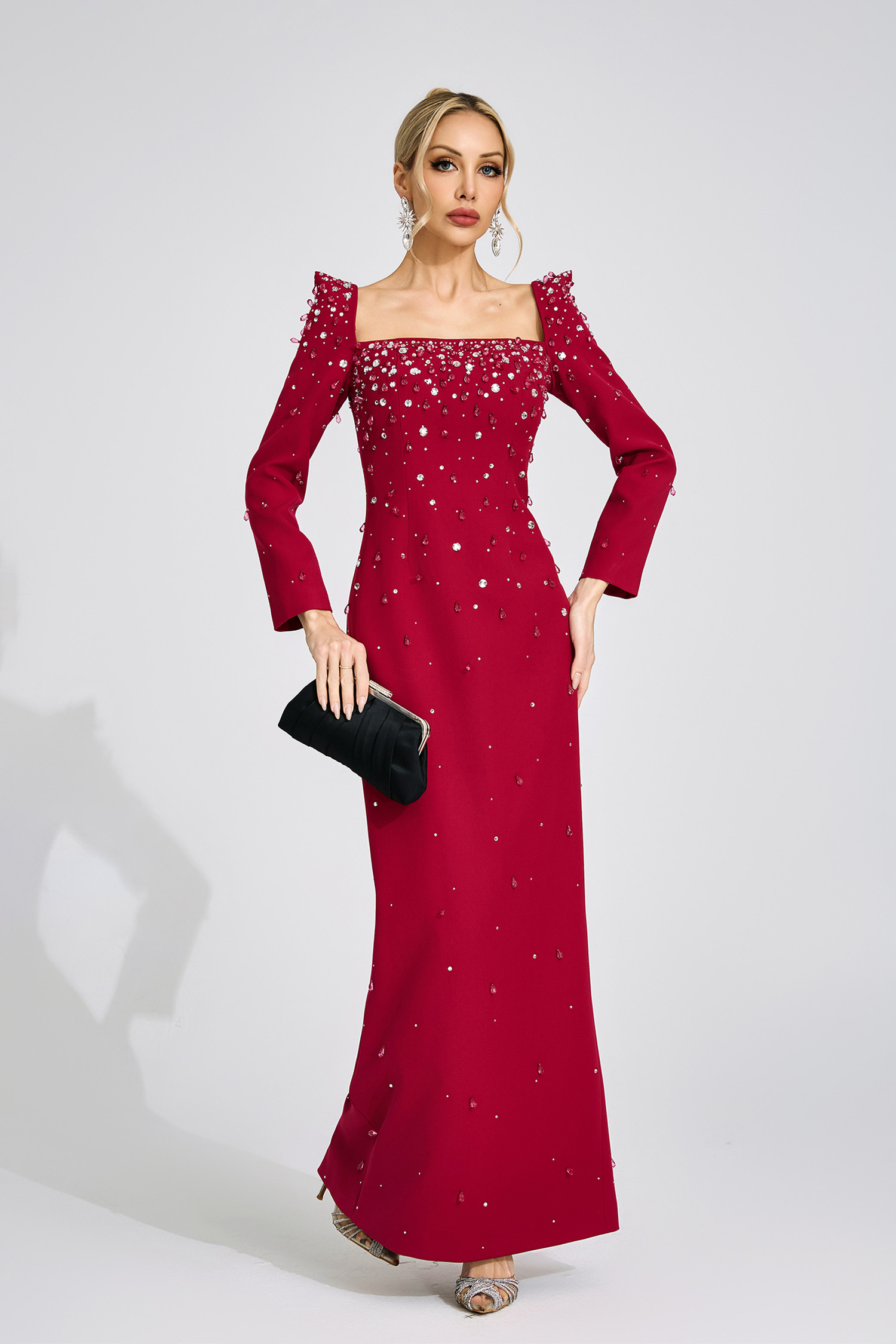 Zipporah Red Diamond Maxi Dress