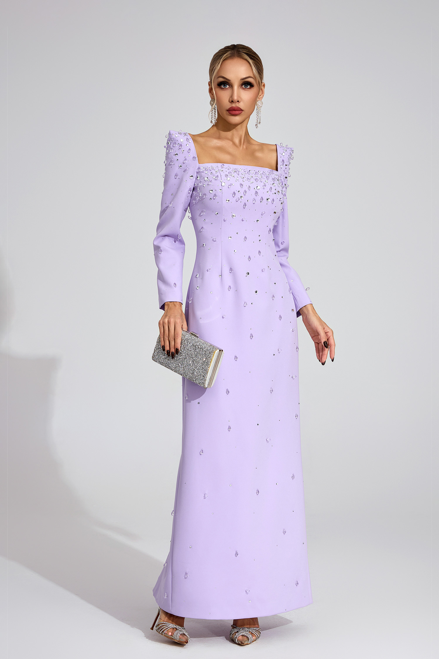 Zipporah  Purple Diamond Maxi Dress