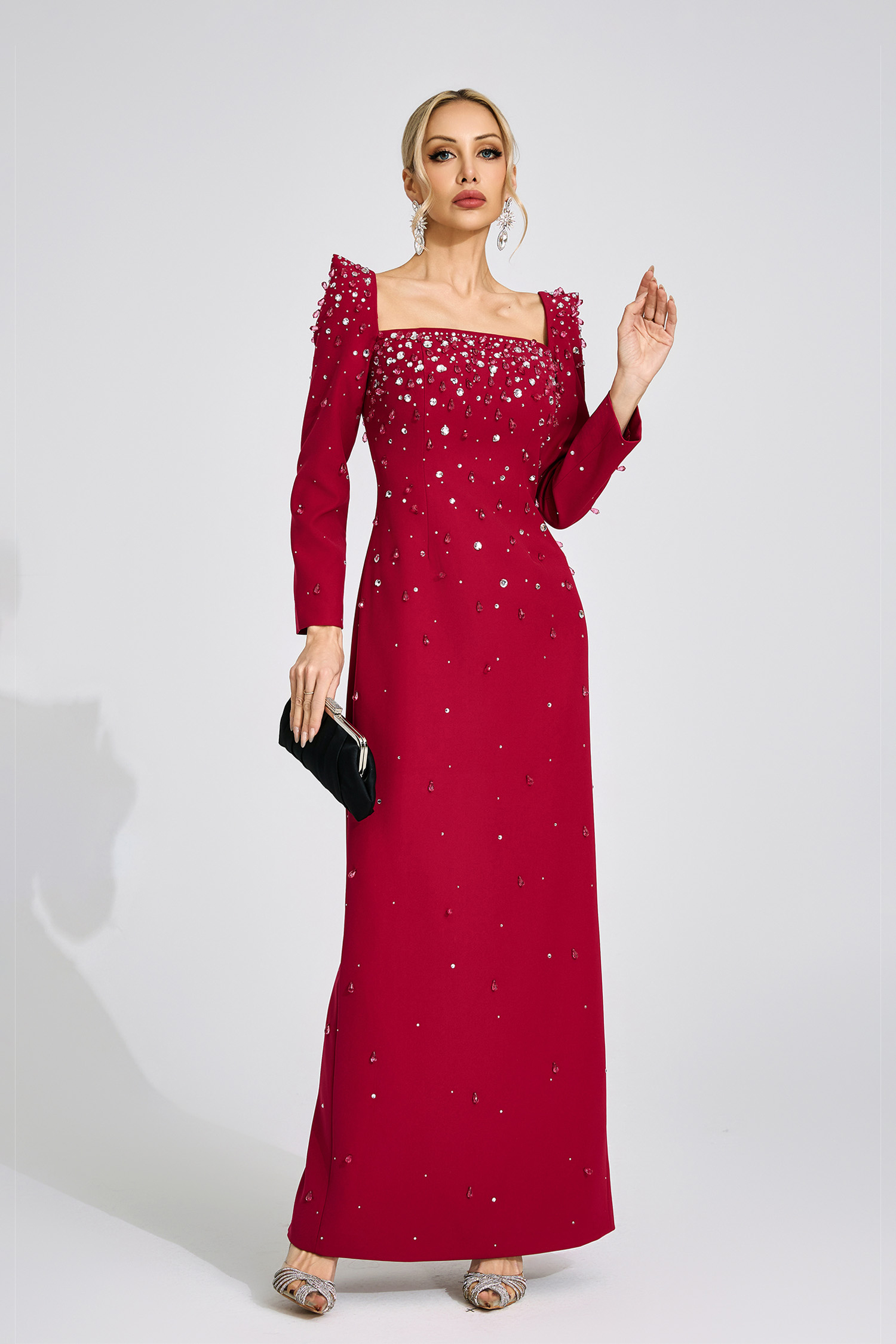 Zipporah Red Diamond Maxi Dress