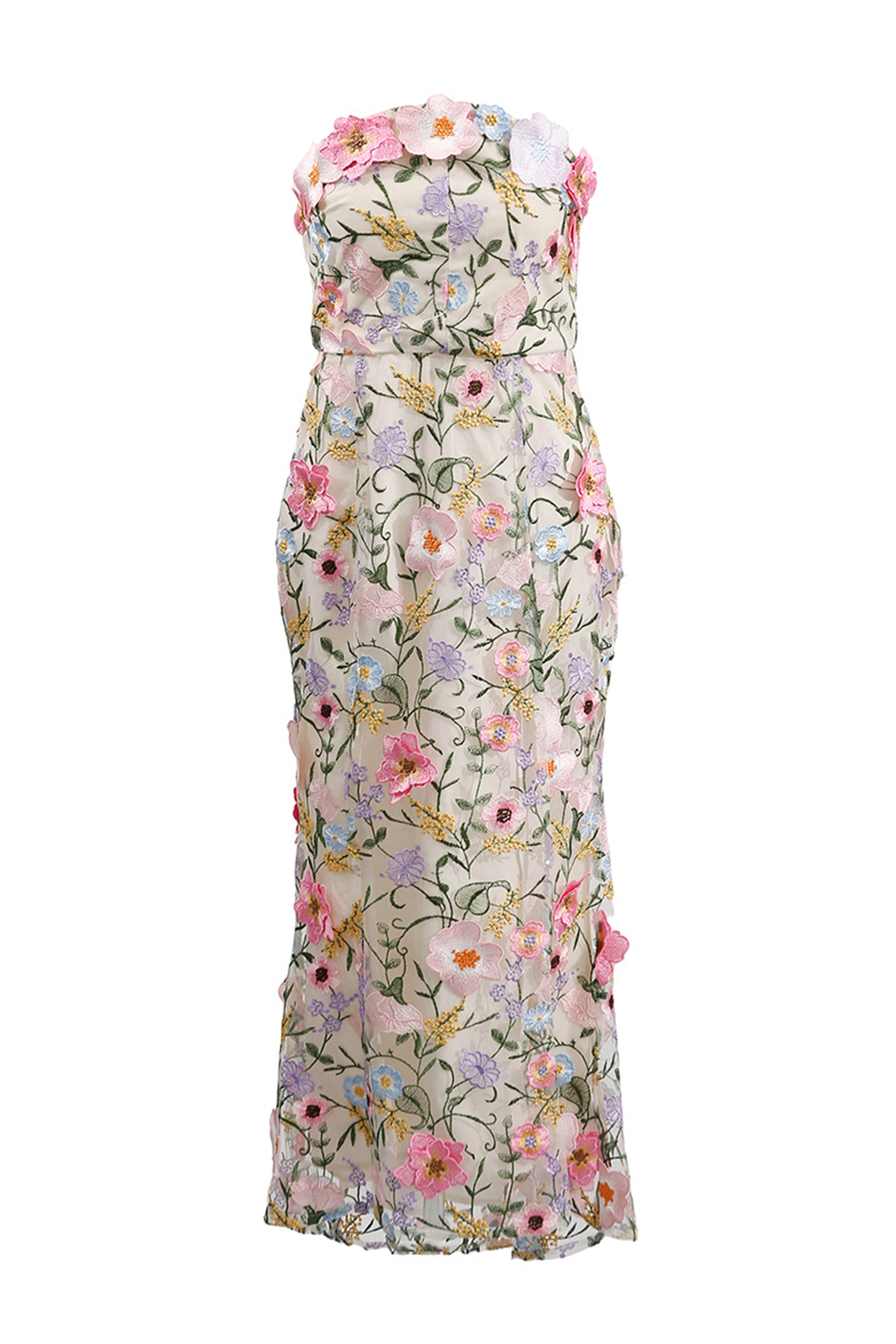 Bloomer Apricot Floral Embroider Dress
