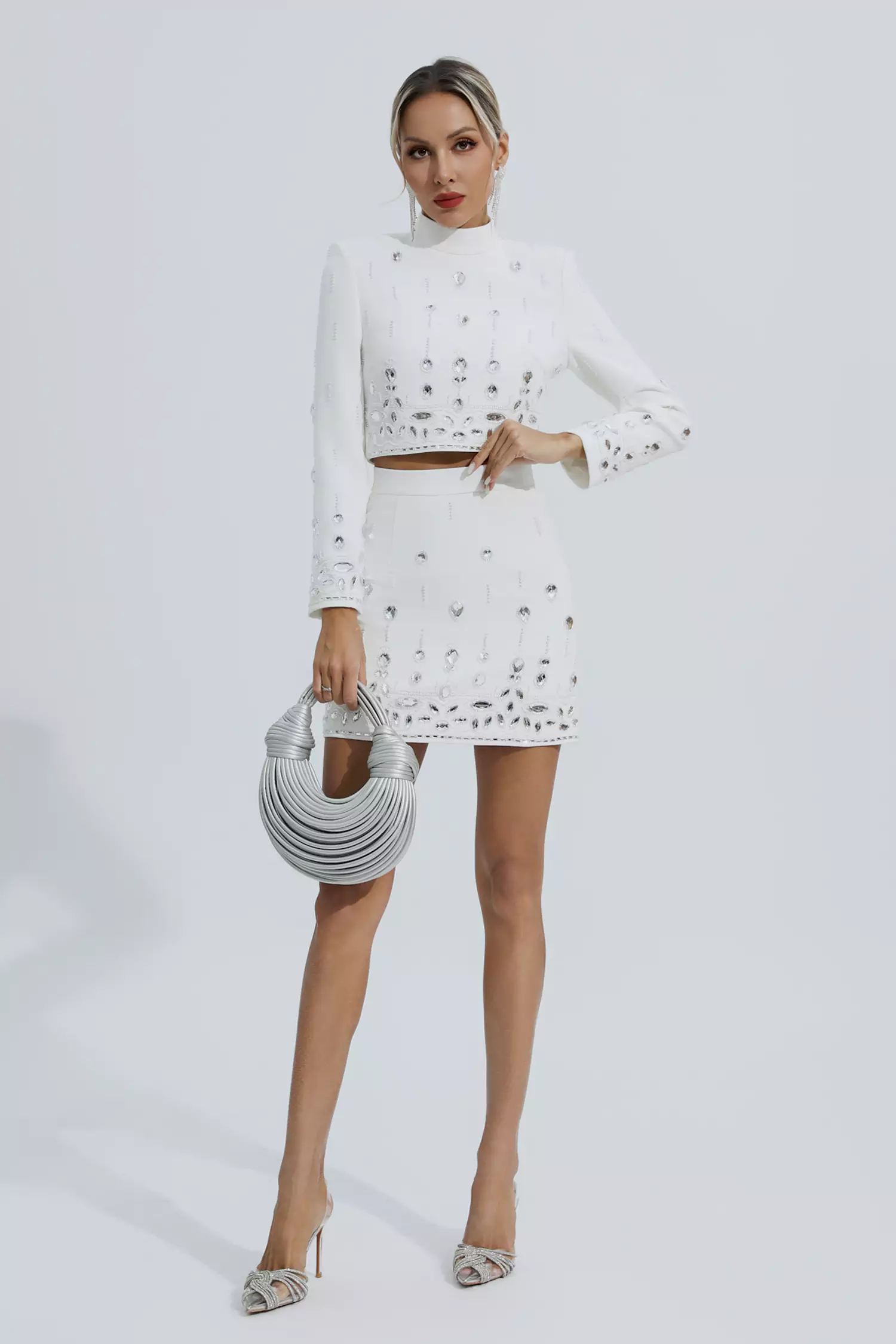 Cecelia White Crystal Embellished Set-CATCHALL
