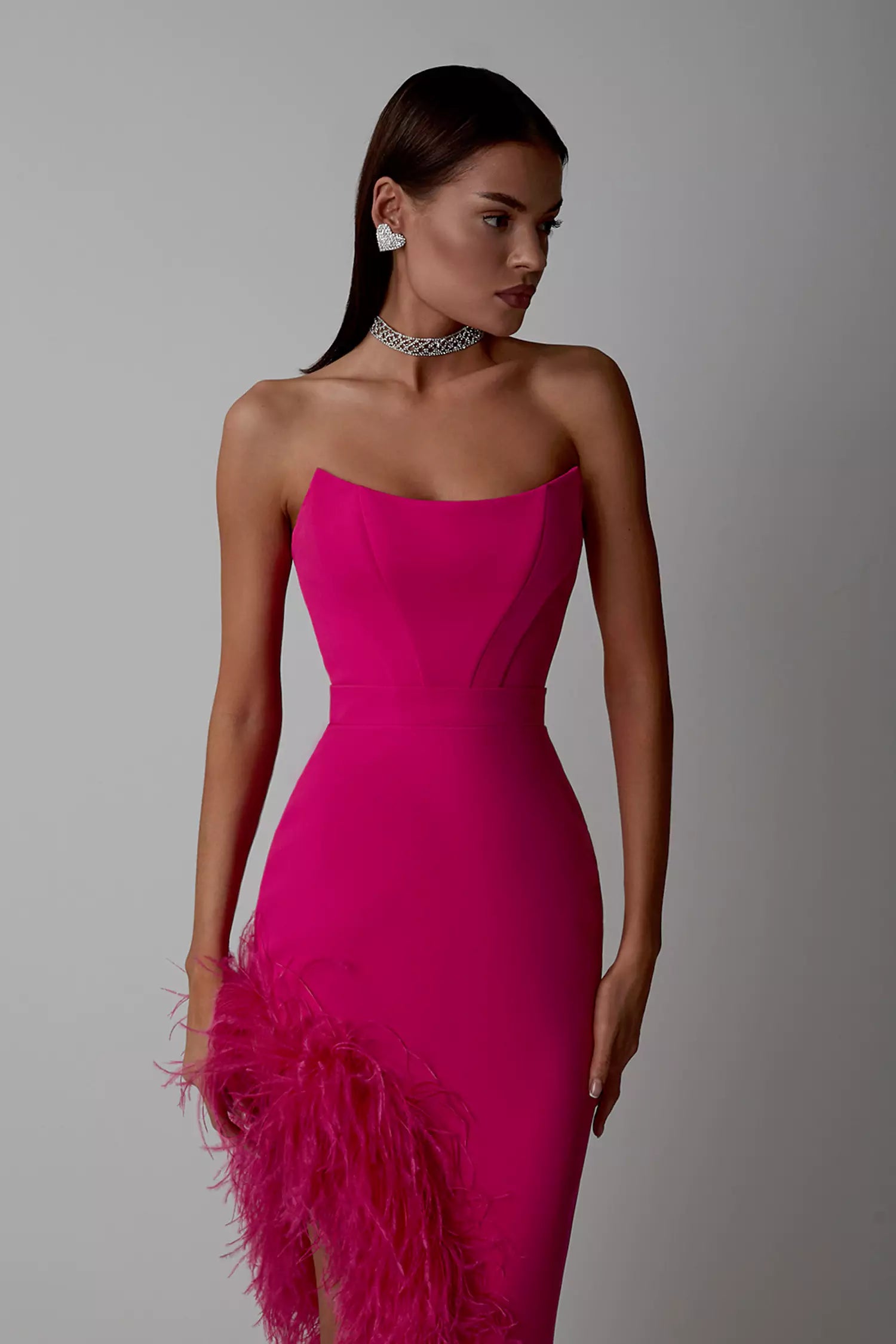 Payton Rose Red Feather Dress-CATCHALL