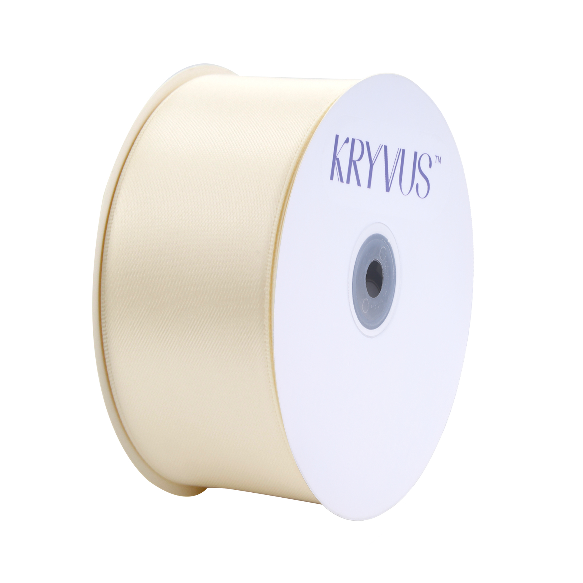 KRYVUS Double Faced 1-1/2" Cream Polyester Satin Ribbon Continuous 25 Yards Use for Bows Bouquet,Christmas Gift Wrapping,Floral Arrangement