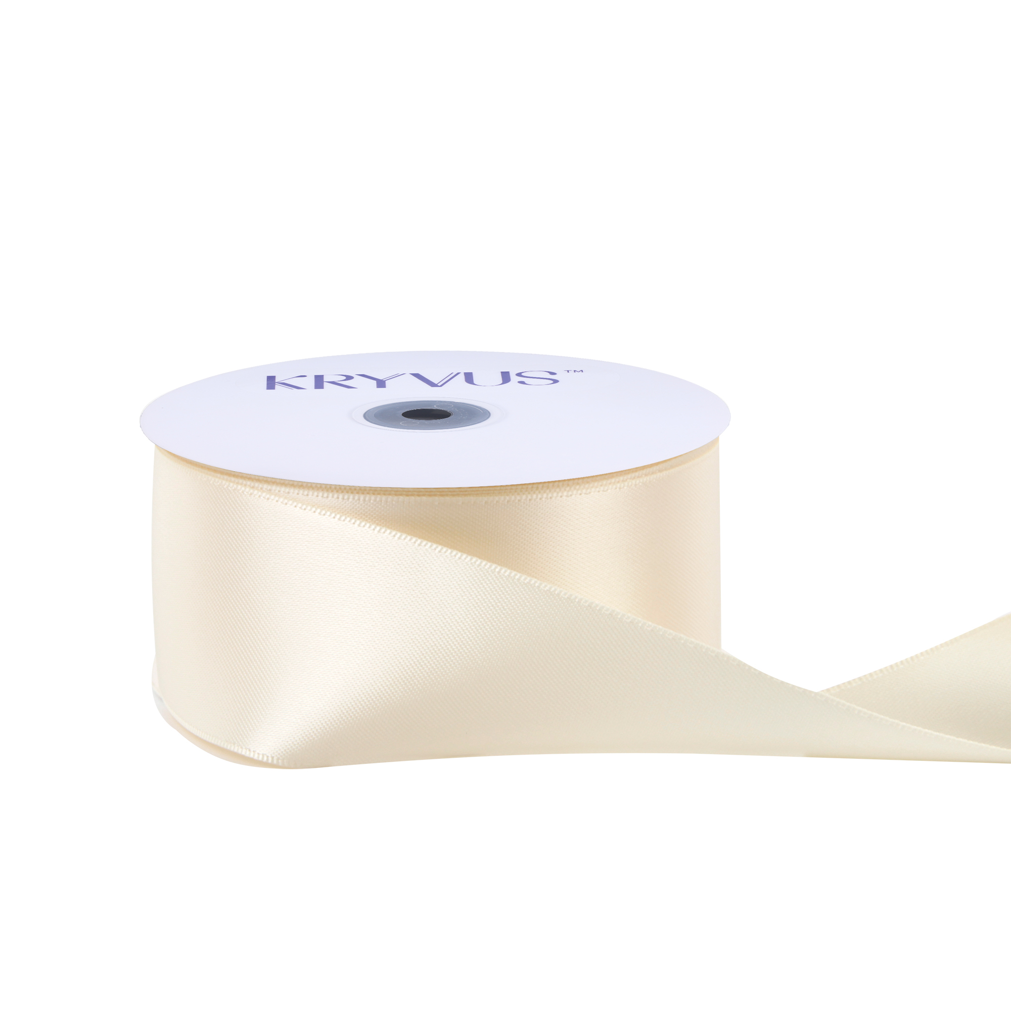 KRYVUS Double Faced 1-1/2" Cream Polyester Satin Ribbon Continuous 25 Yards Use for Bows Bouquet,Christmas Gift Wrapping,Floral Arrangement