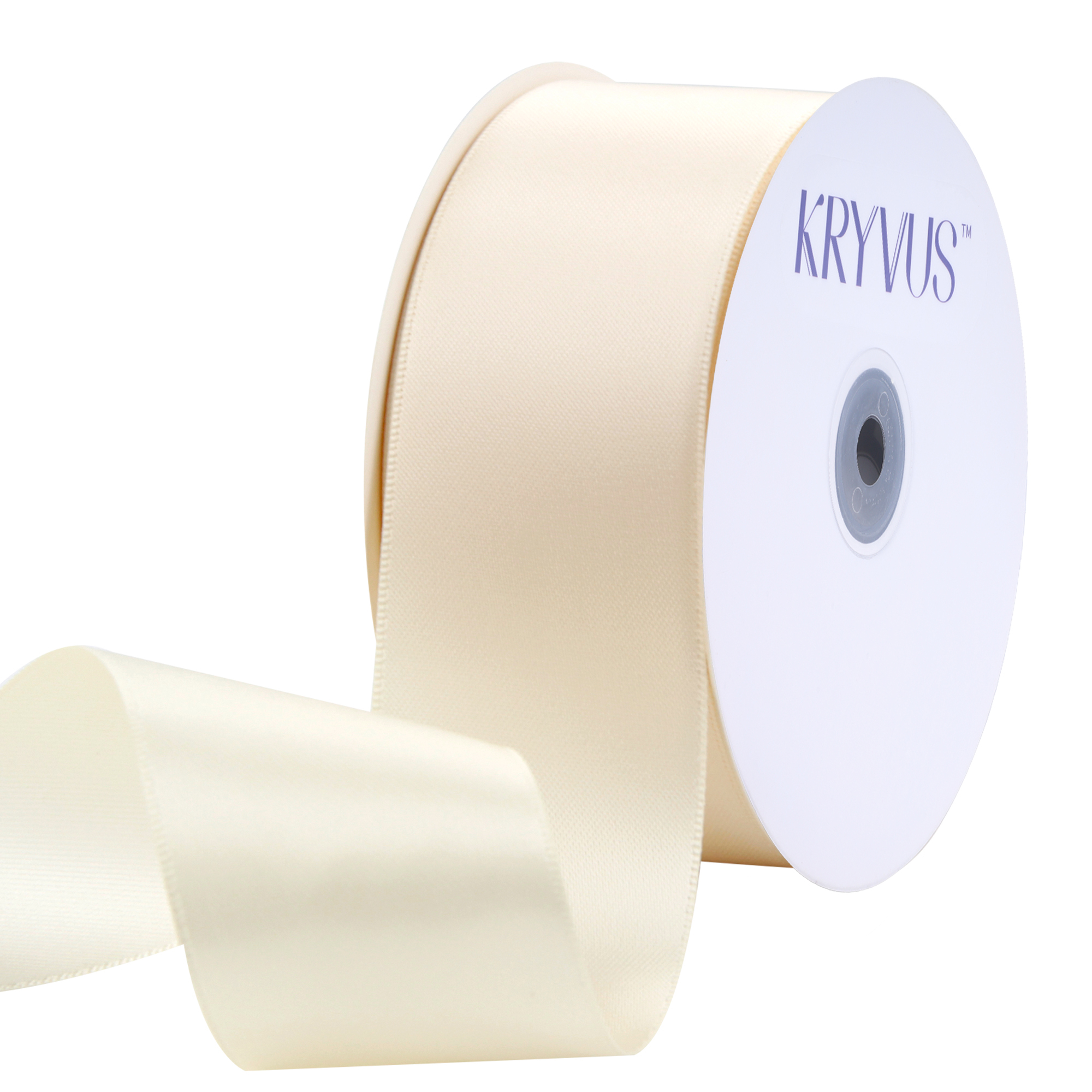KRYVUS Double Faced 1-1/2" Cream Polyester Satin Ribbon Continuous 25 Yards Use for Bows Bouquet,Christmas Gift Wrapping,Floral Arrangement